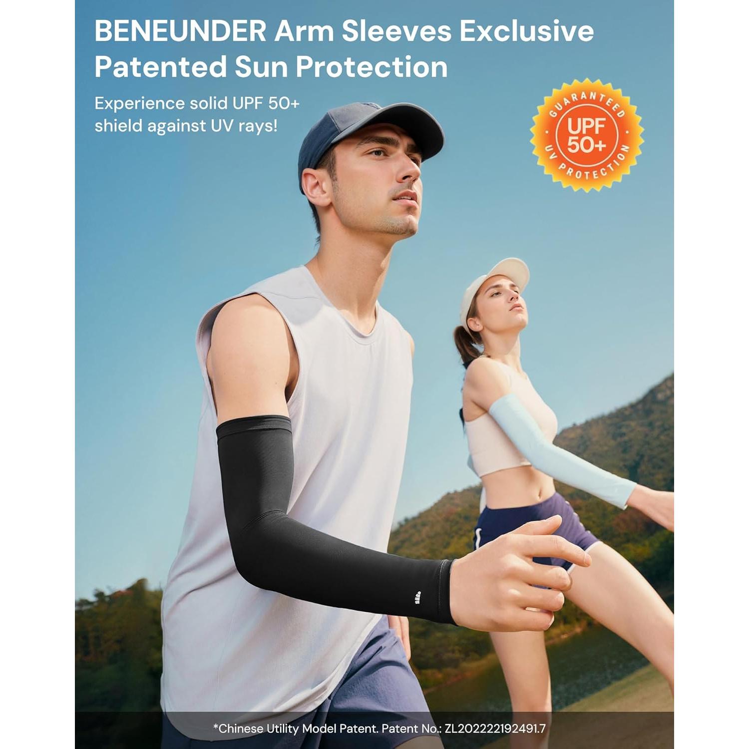 Manguitos Beneunder UPF 50+ Compresión Unisex Protección UV