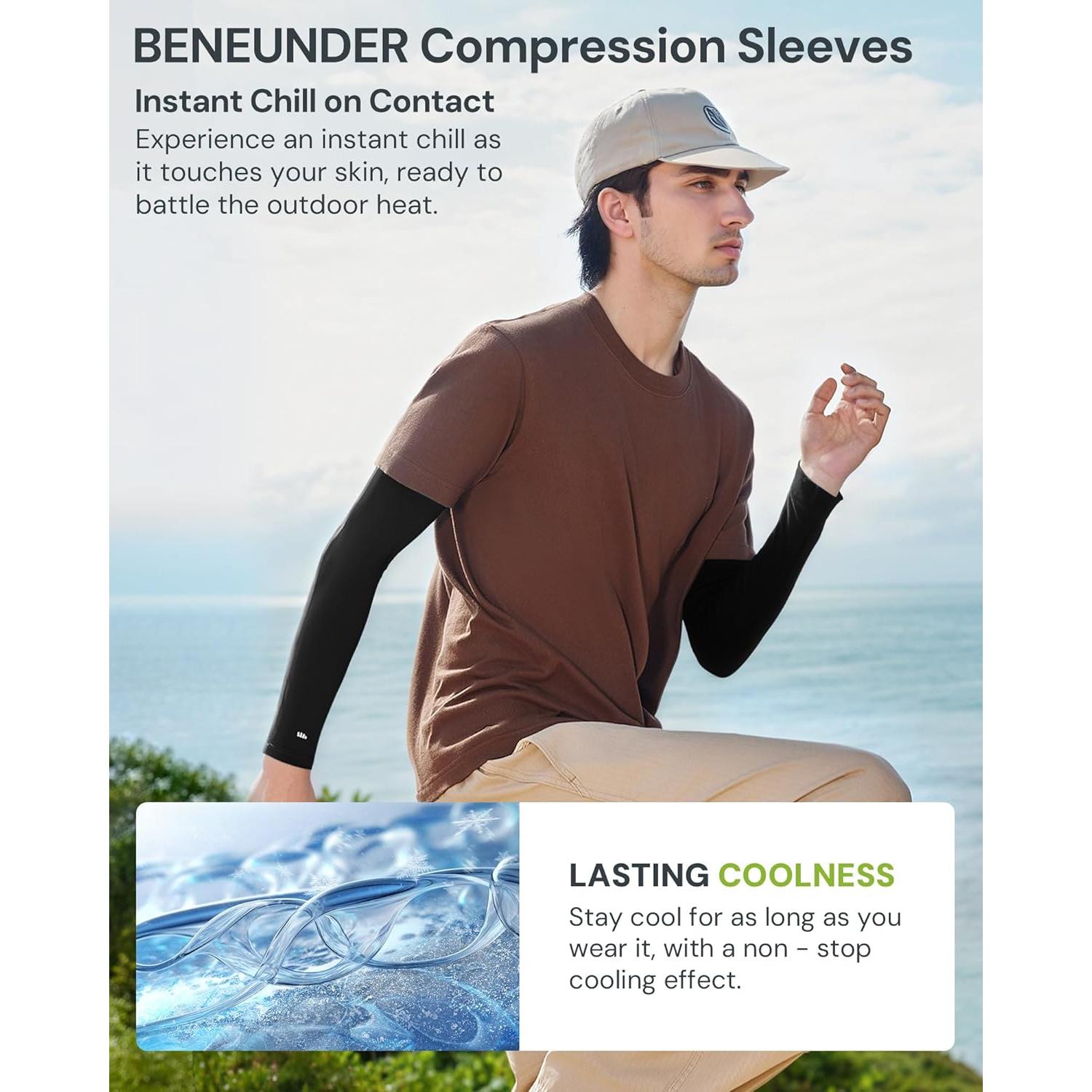 Manguitos Beneunder UPF 50+ Compresión Unisex Protección UV