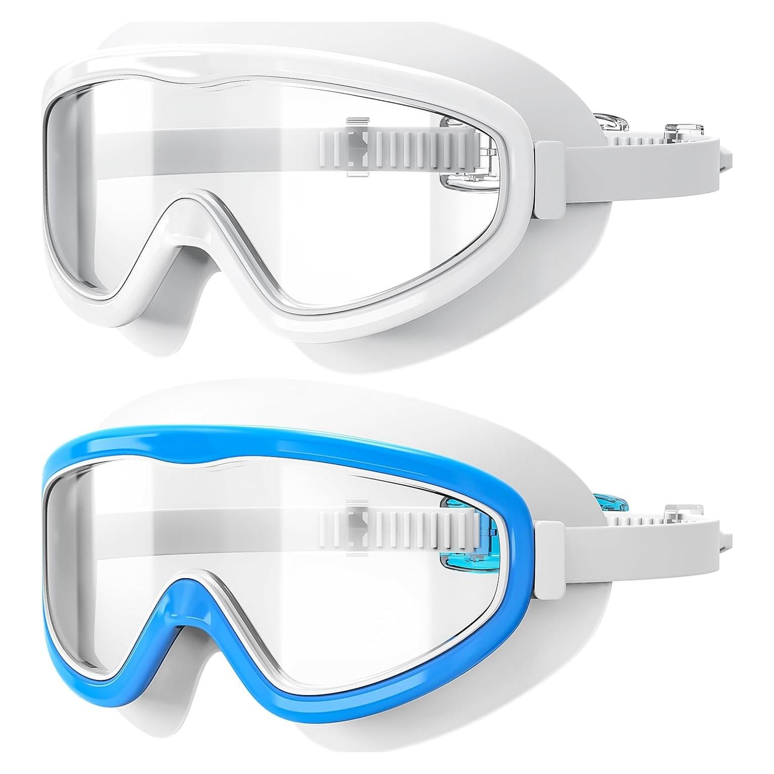 Gafas de natación LOEO para adultos - Paquete de 2, UV 100%