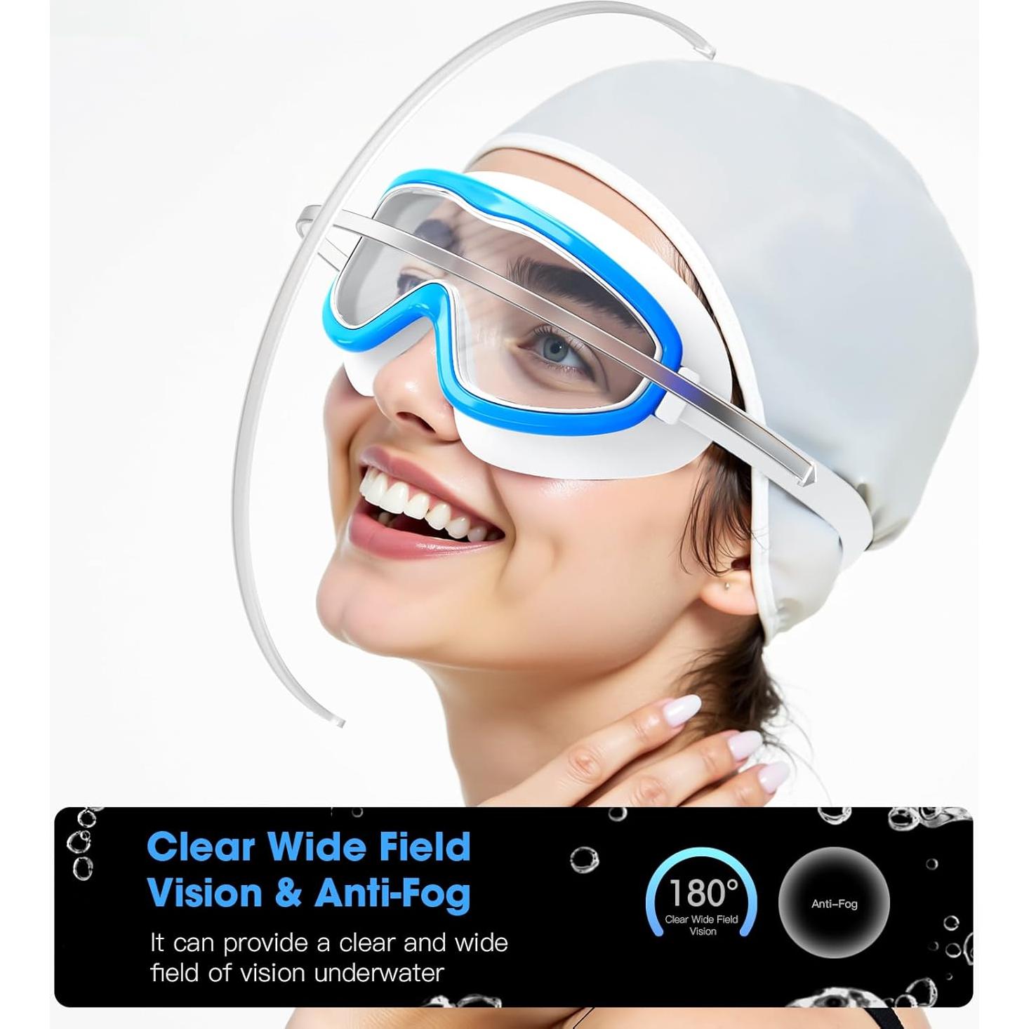 Gafas de natación LOEO para adultos - Paquete de 2, UV 100%