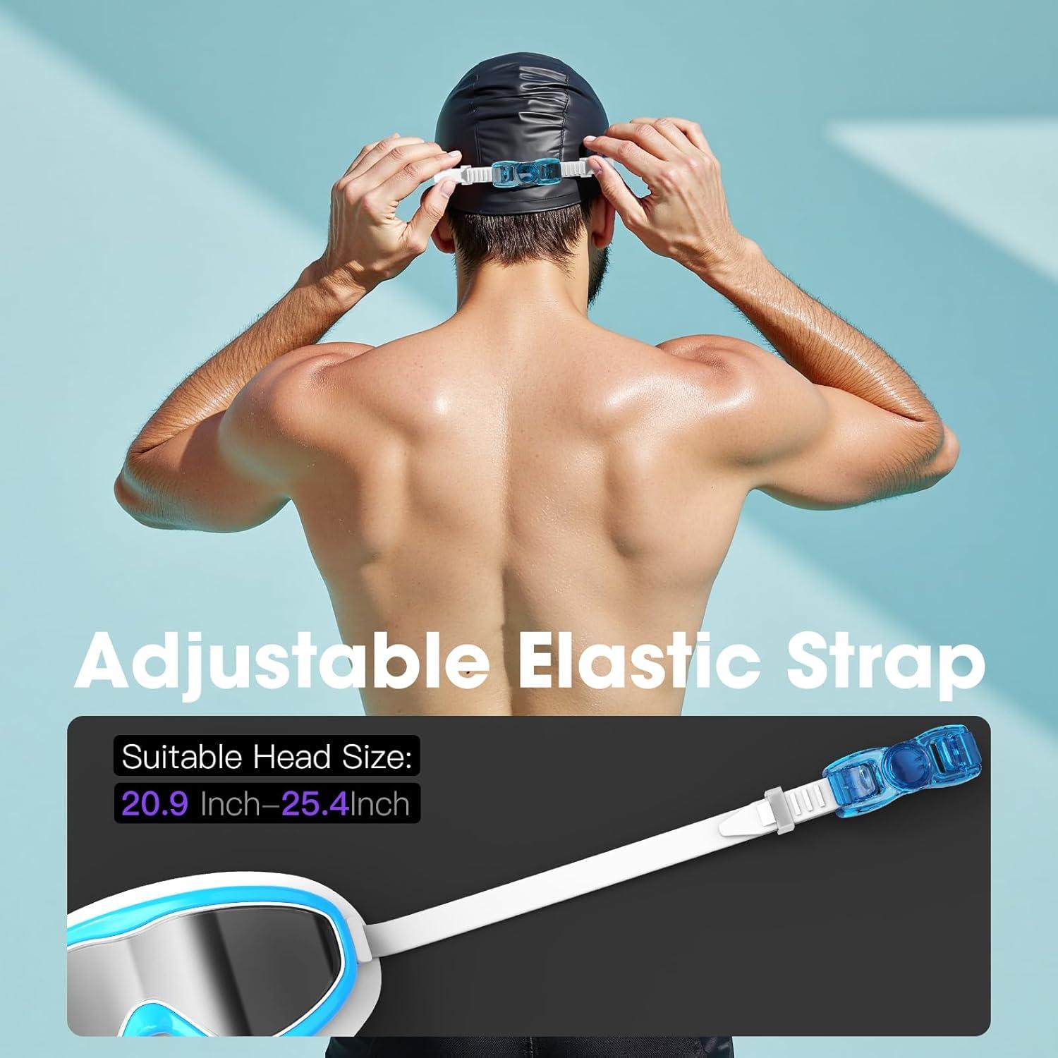 Gafas de natación LOEO para adultos - Paquete de 2, UV 100%