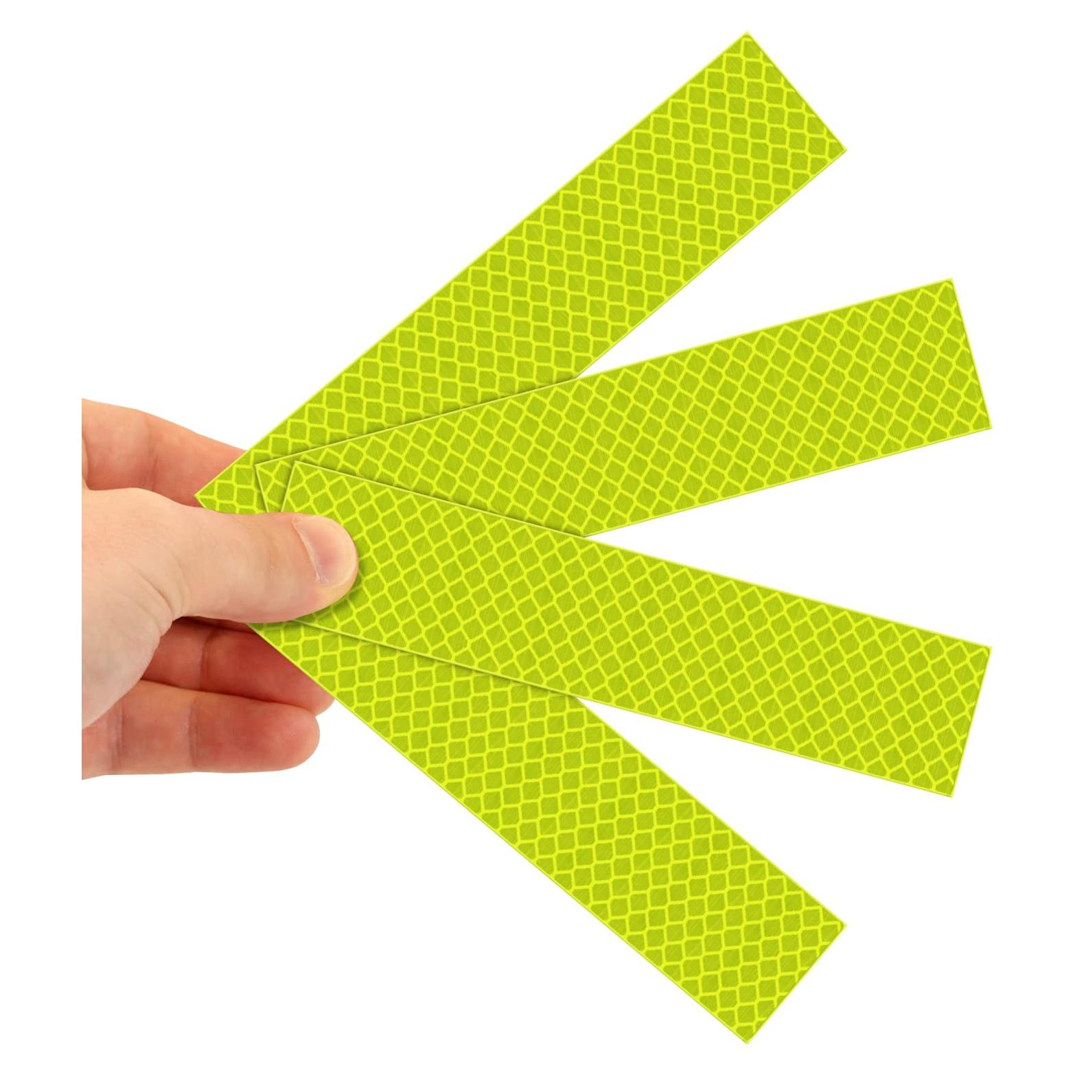 Tiras Reflectantes 3M Amarillo Verde 1.2 x 15.2 cm - Paquete de 4