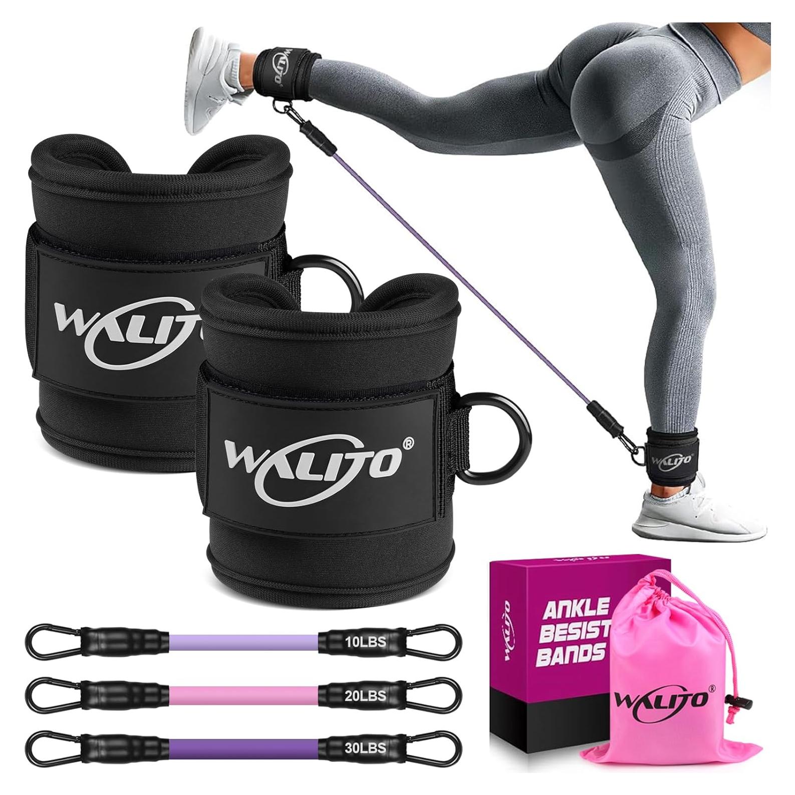 Bandas de Resistencia para Tobillos WALITO - 3 Niveles 10/20/30 lbs