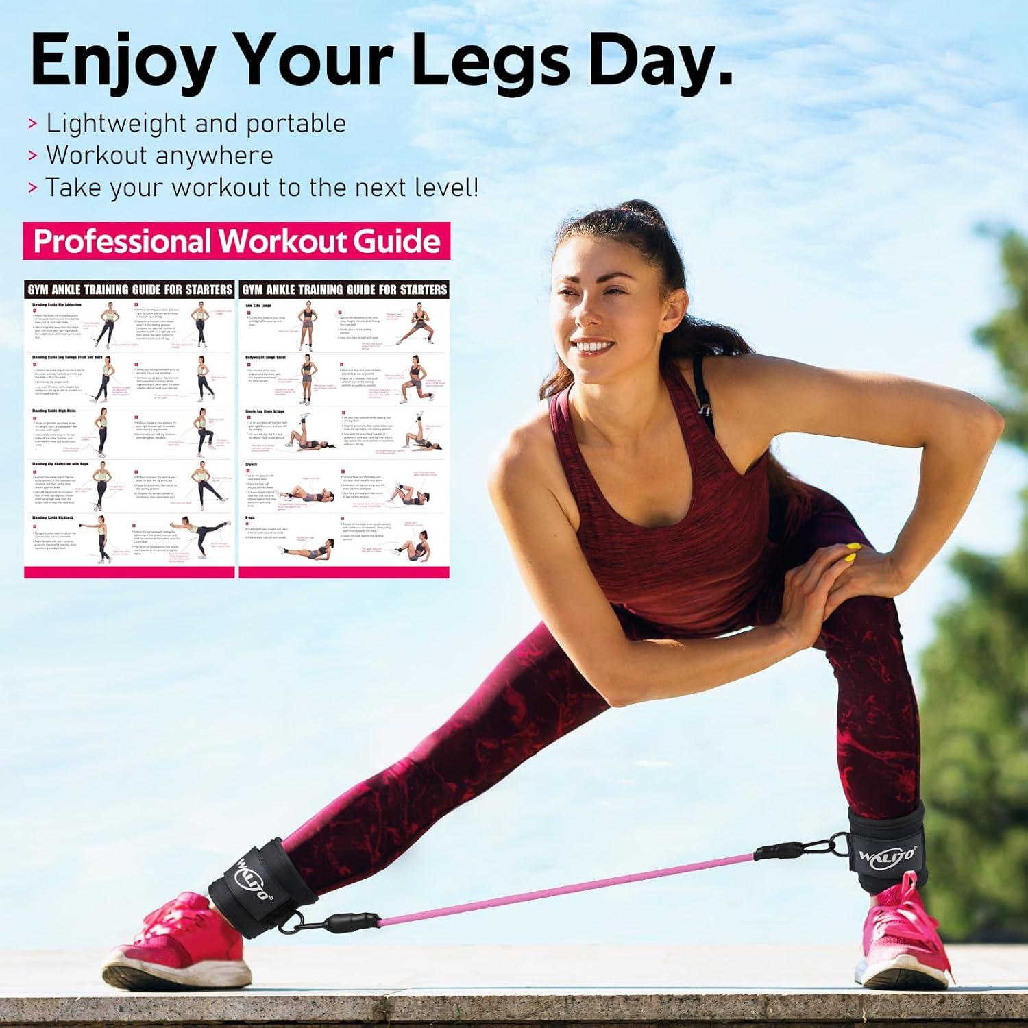 Bandas de Resistencia para Tobillos WALITO - 3 Niveles 10/20/30 lbs