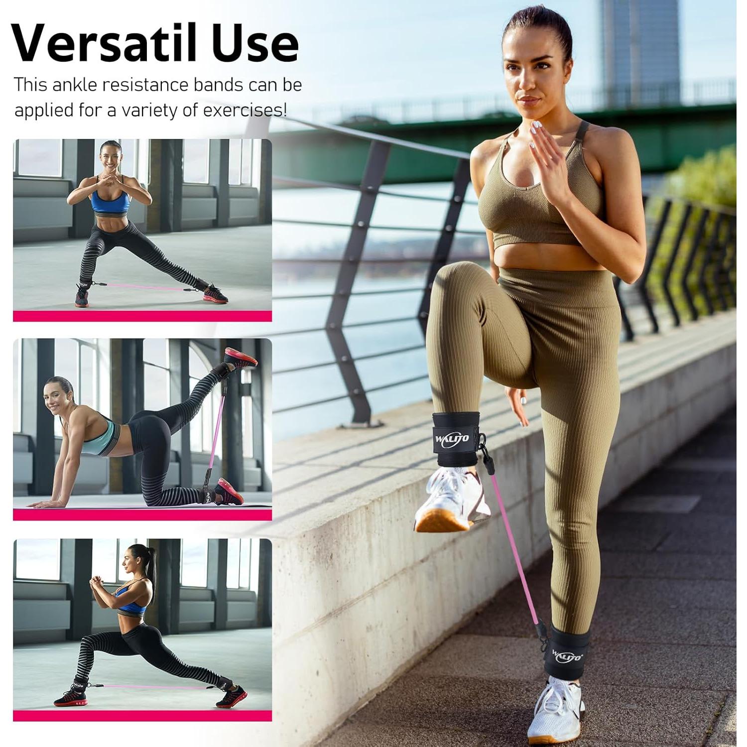 Bandas de Resistencia para Tobillos WALITO - 3 Niveles 10/20/30 lbs