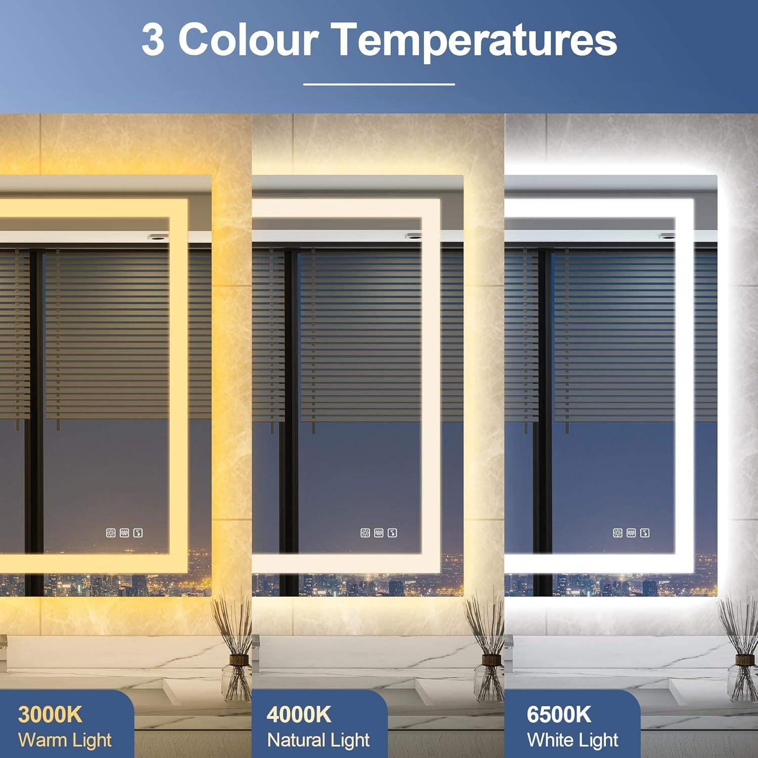 Espejo de baño LED STARLEAD 101.6x71.1 cm con Bluetooth