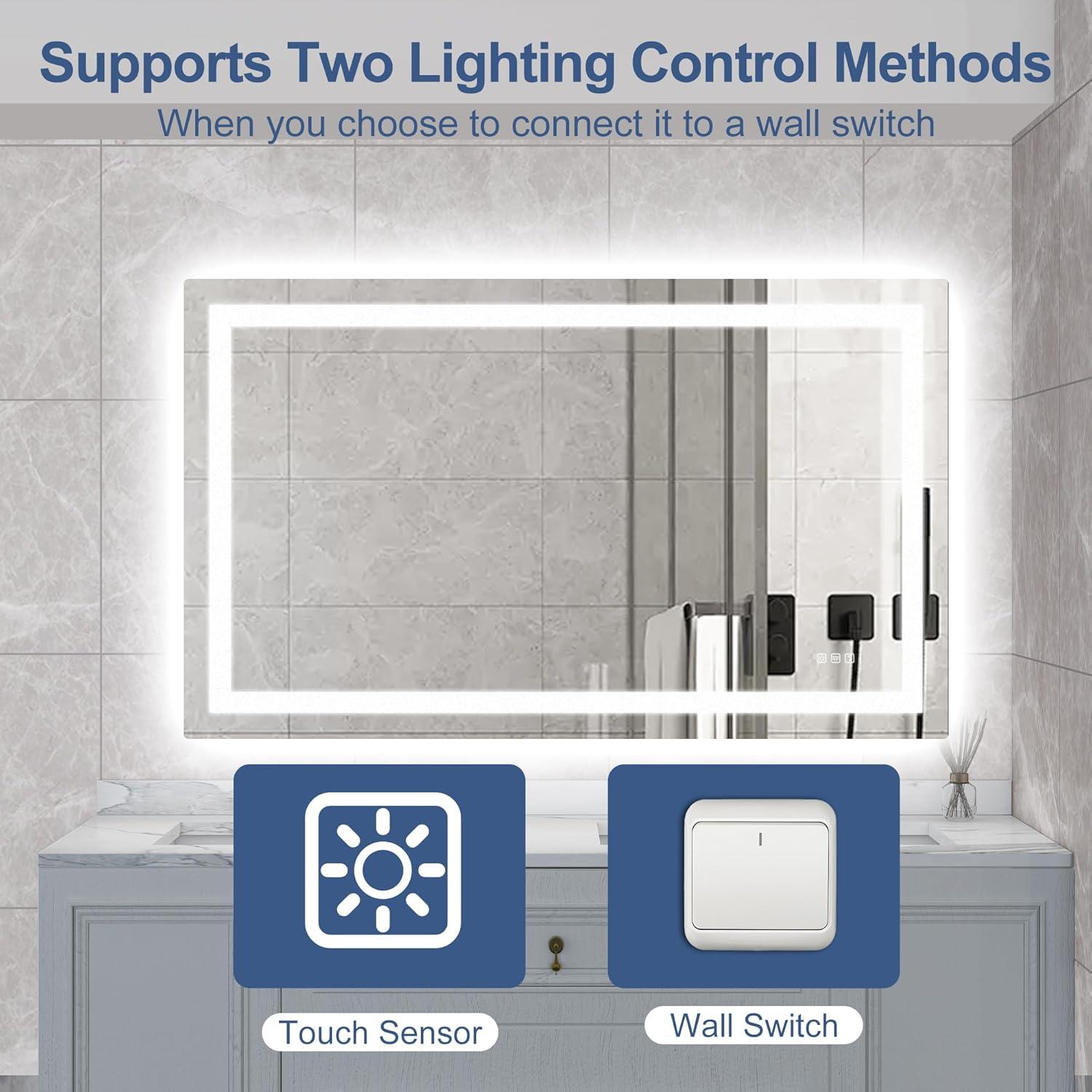 Espejo de baño LED STARLEAD 101.6x71.1 cm con Bluetooth