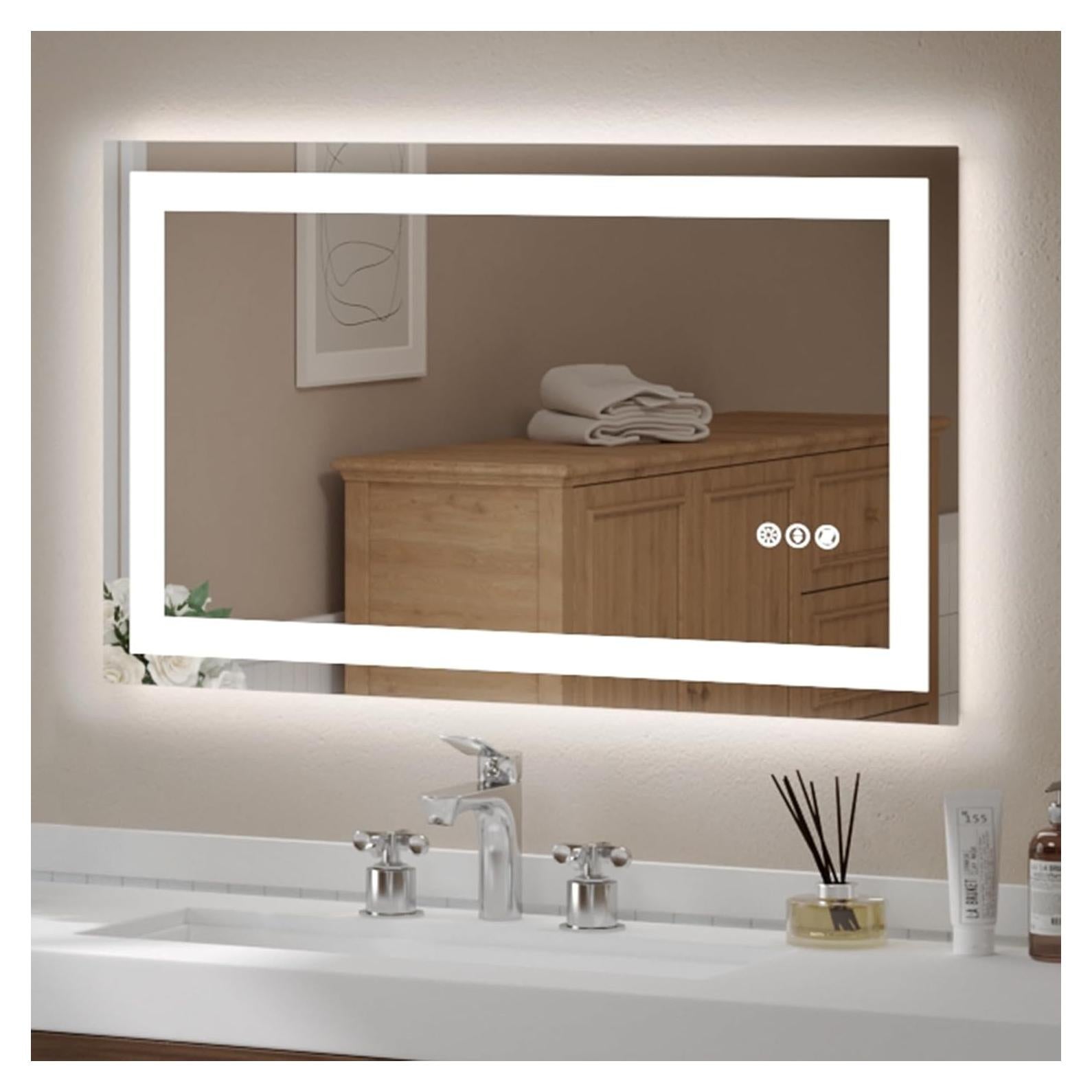 Espejo de Baño LED Ushower 101.6x60.9 cm con Anti-vaho