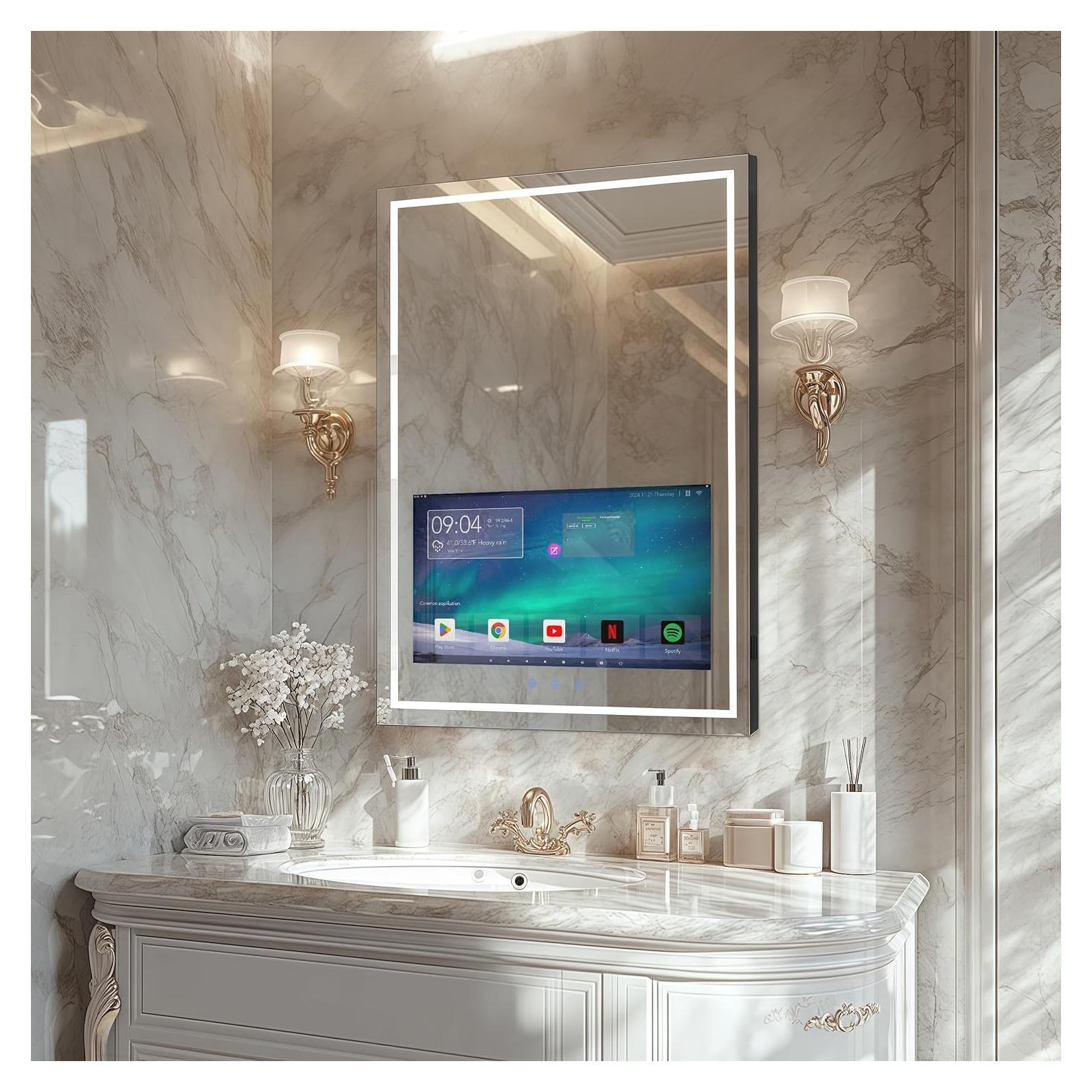 Espejo de Baño Inteligente Haocrown 81x61 cm con TV 21.5"
