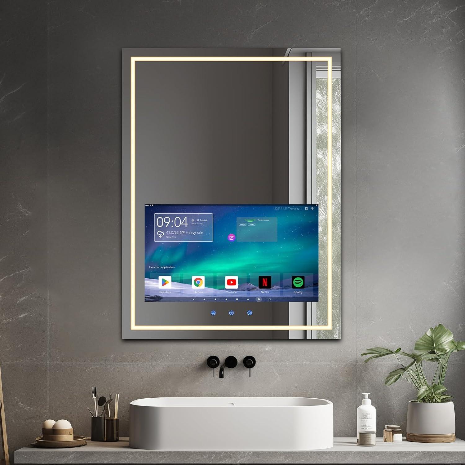 Espejo de Baño Inteligente Haocrown 81x61 cm con TV 21.5"