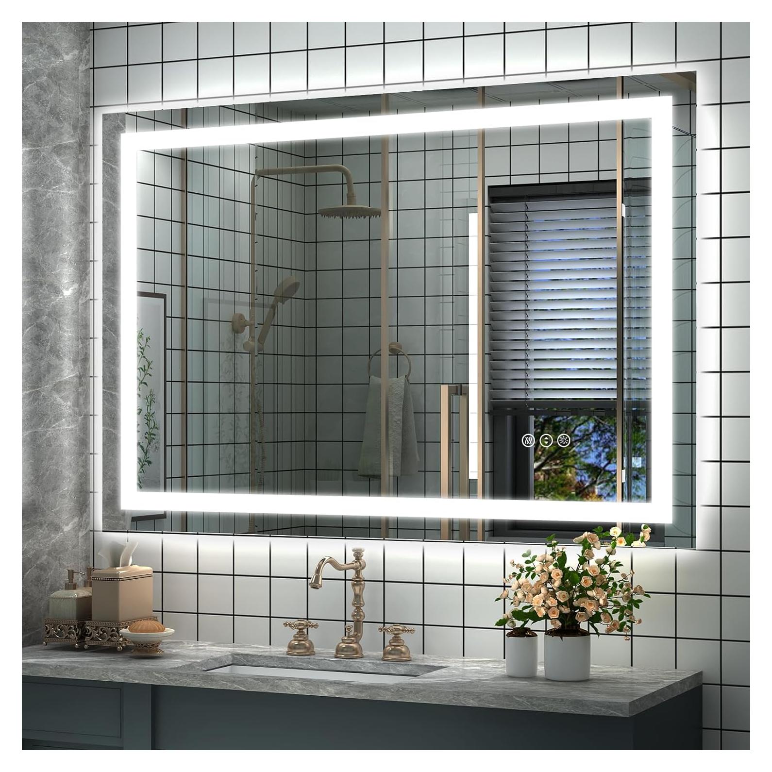 Espejo Iluminado ODDSAN 121.9x81.3 cm Anti-Niebla Regulable