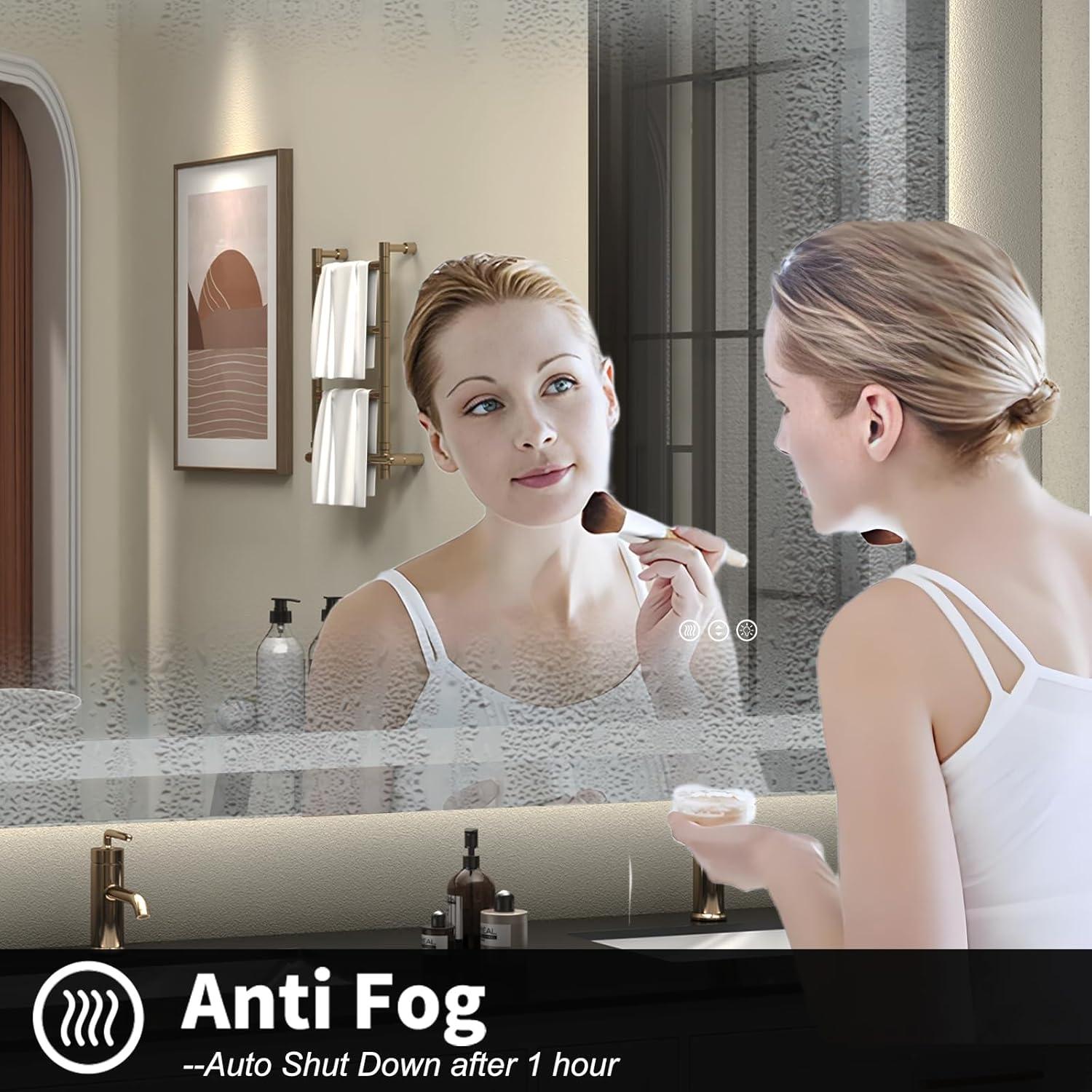 Espejo Iluminado ODDSAN 121.9x81.3 cm Anti-Niebla Regulable