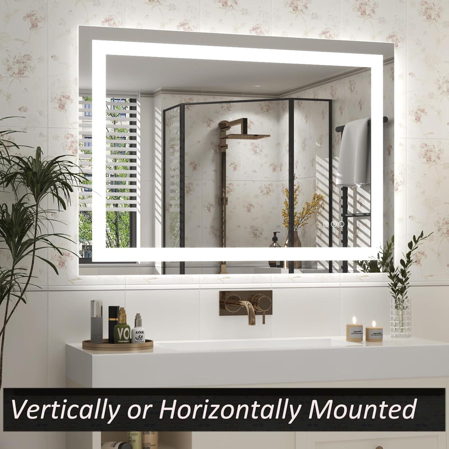 Espejo Iluminado ODDSAN 121.9x81.3 cm Anti-Niebla Regulable