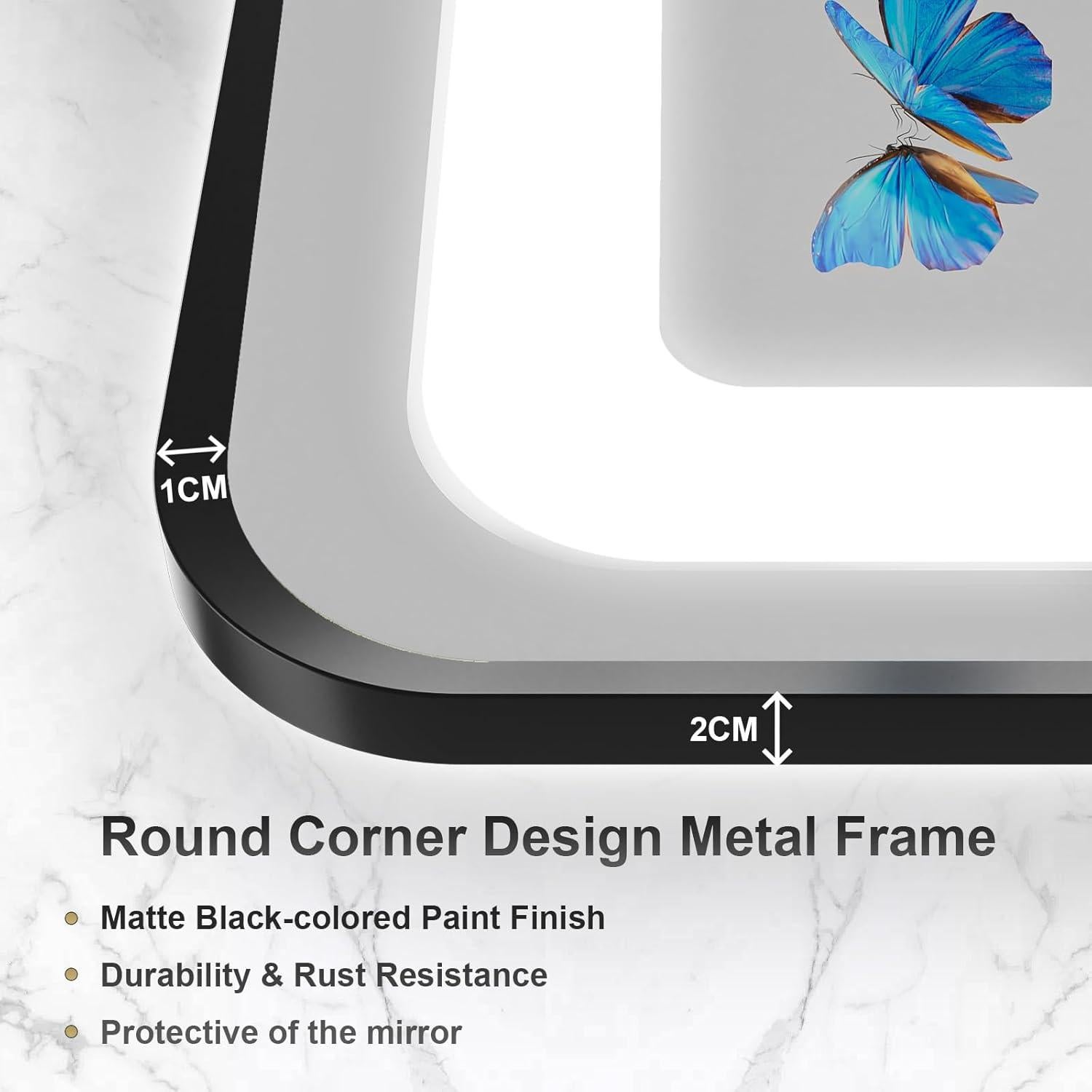 Espejo de Baño LED Jing Yi Ming Jing 61x91 cm Negro Regulable