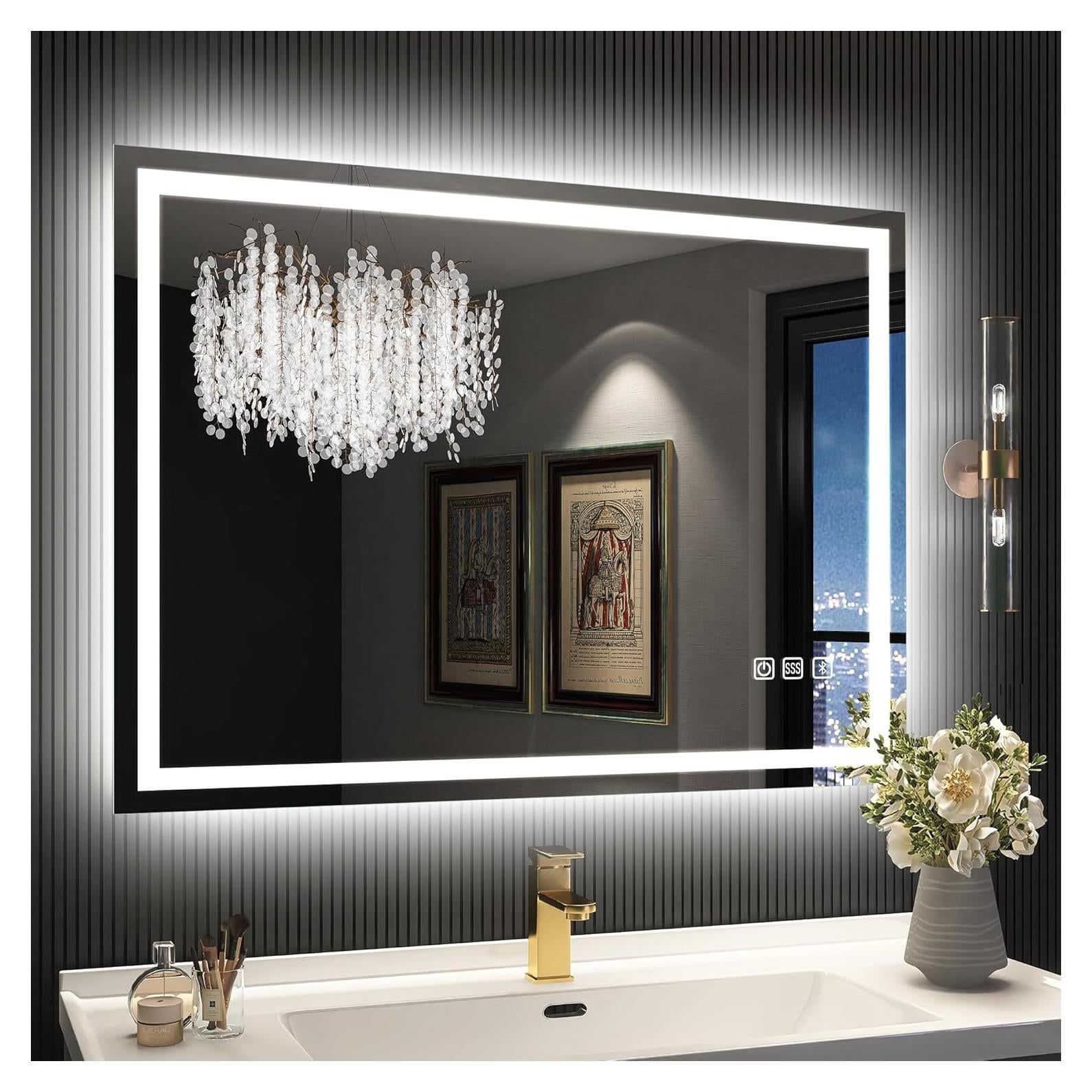 Espejo de Baño LED S'bagno M3015 Rectangular 91x71cm Bluetooth