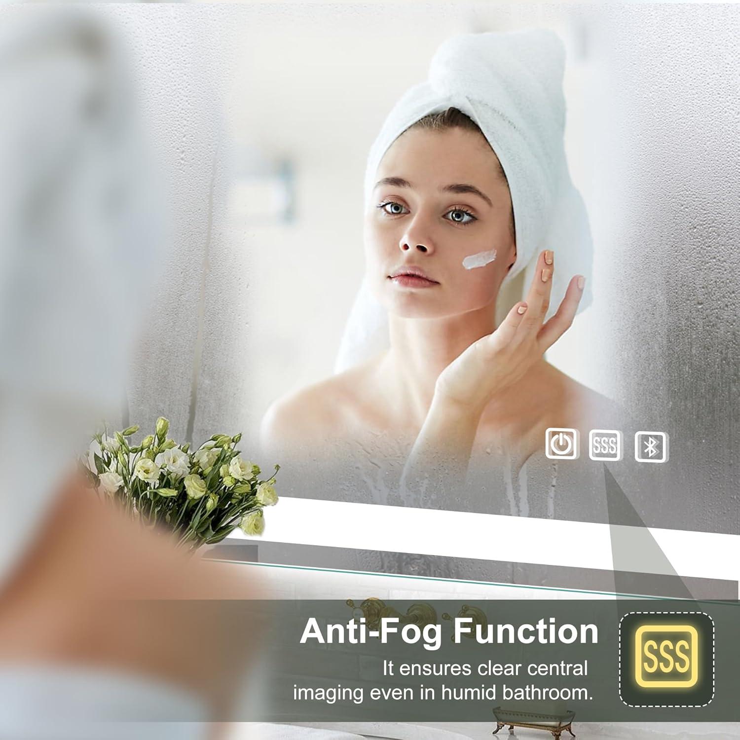 Espejo de Baño LED S'bagno M3015 Rectangular 91x71cm Bluetooth