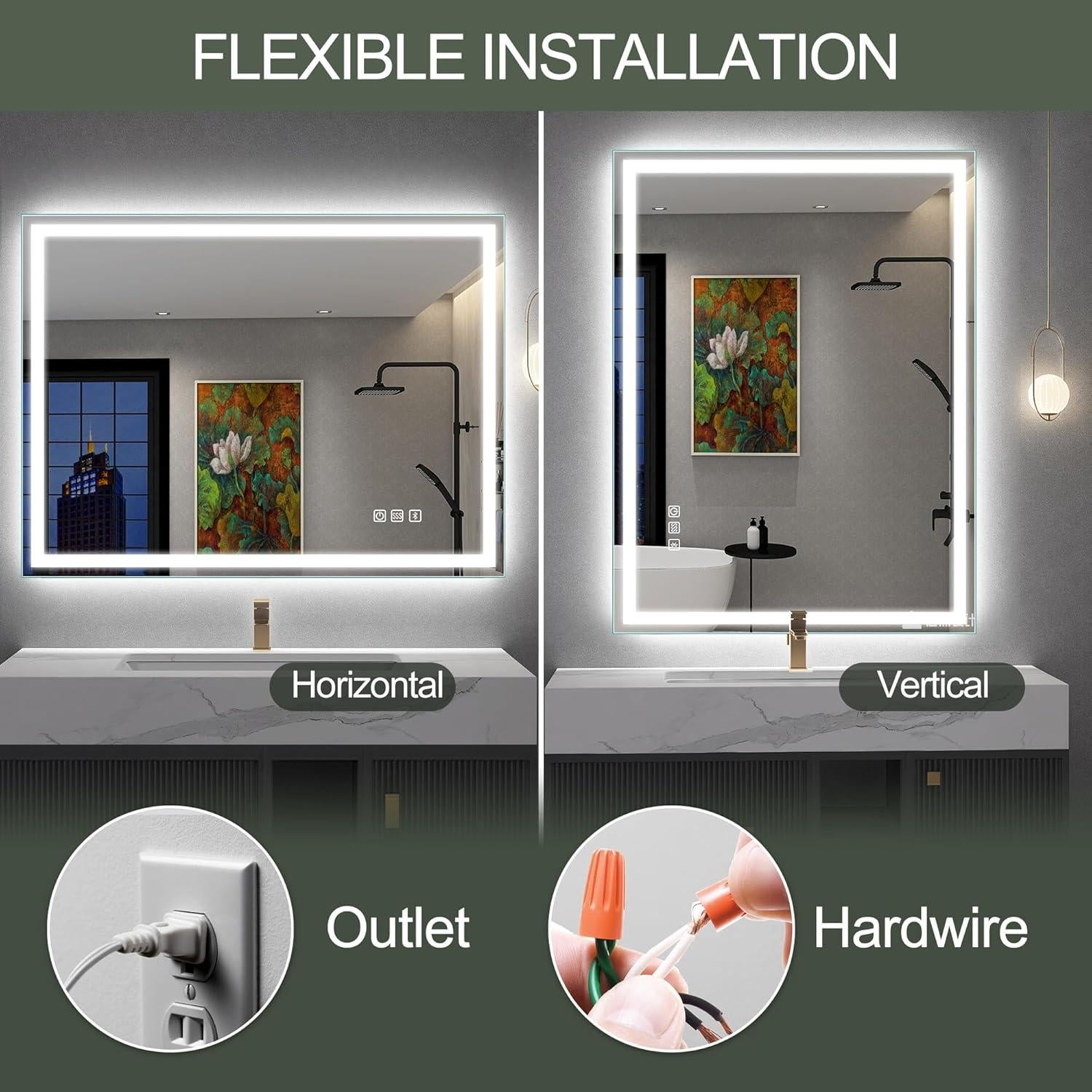 Espejo de Baño LED S'bagno M3015 Rectangular 91x71cm Bluetooth