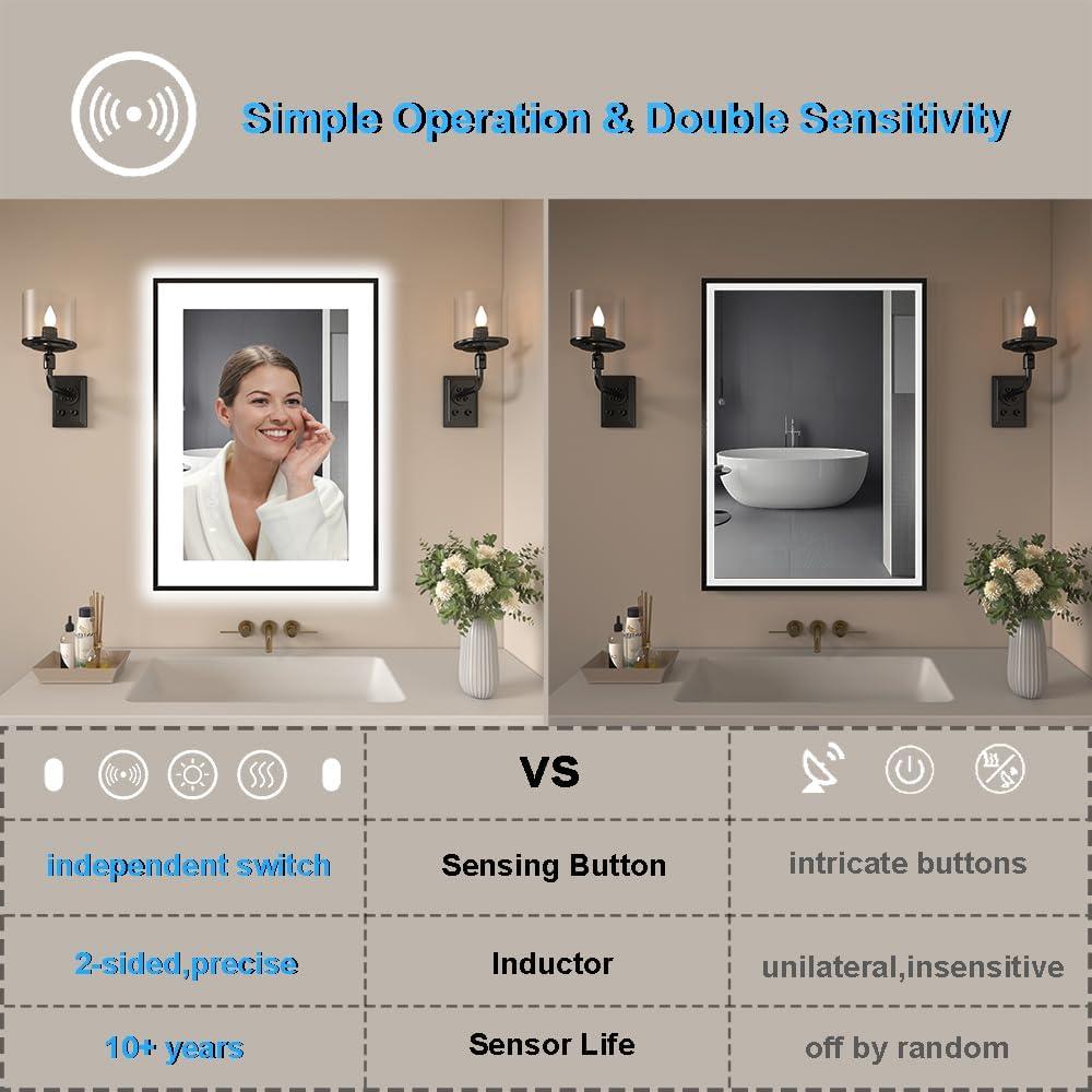 Espejo LED para Baño 20x28" Viechanro con Sensor de Movimiento