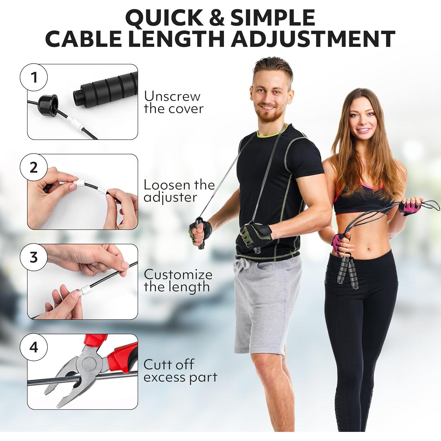 Cuerda de Saltar Ajustable Genérico 280 cm - Mango de Espuma