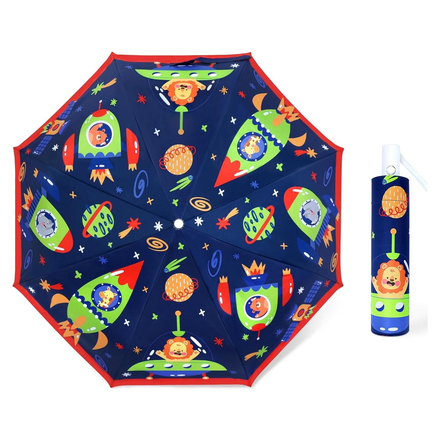 Paraguas Plegable Automático para Niños Nave Espacial 30cm