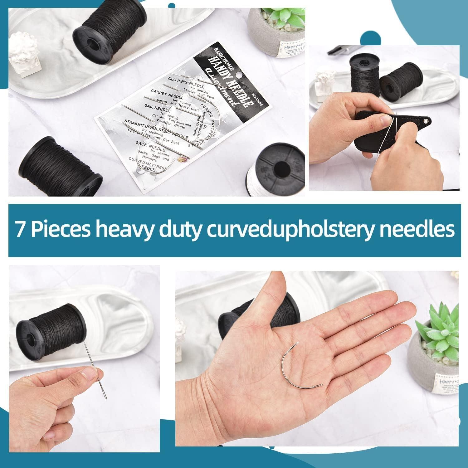 Kit de Hilo de Reparación de Tapicería Topus - 3 Rollos 64m y 7 Agujas