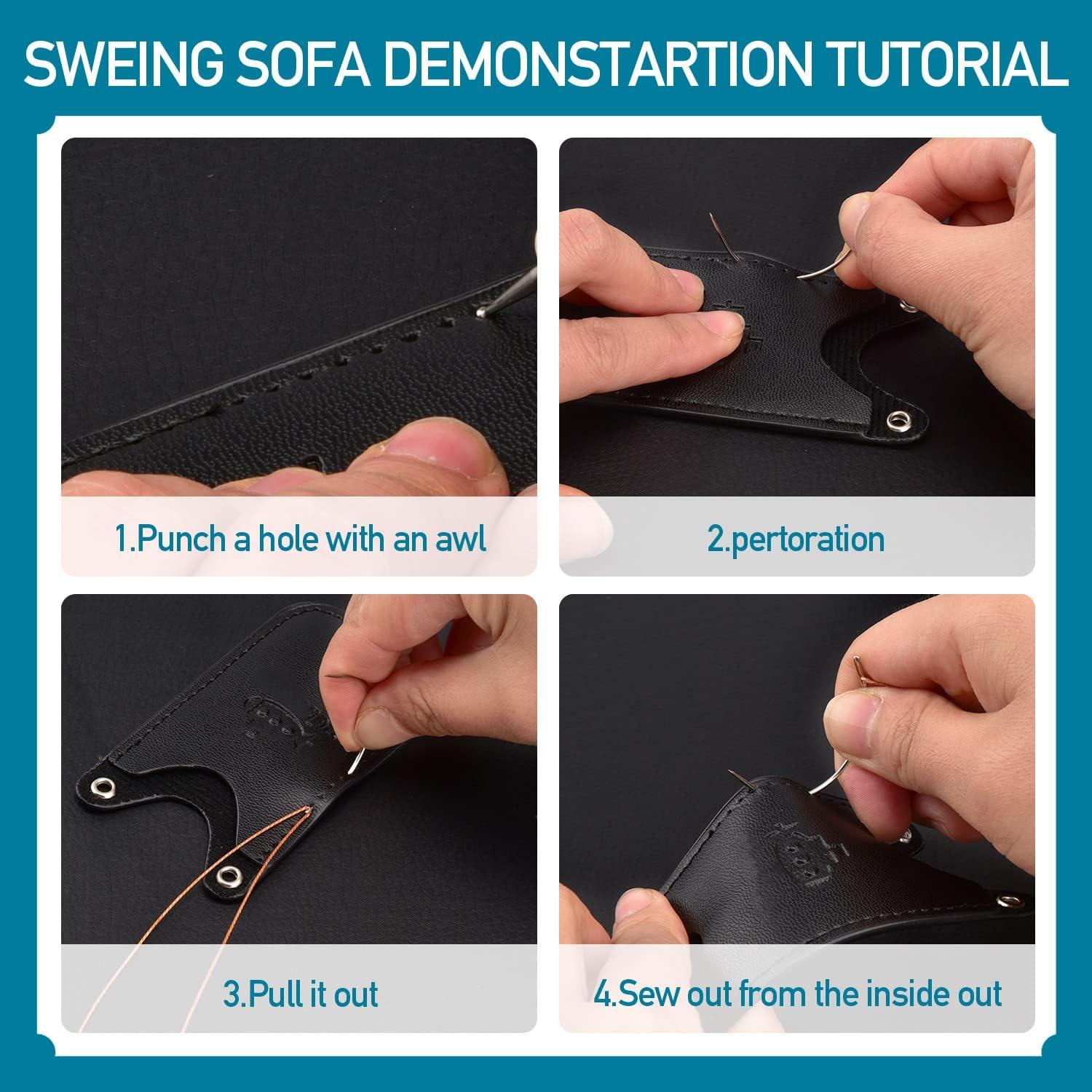 Kit de Hilo de Reparación de Tapicería Topus - 3 Rollos 64m y 7 Agujas