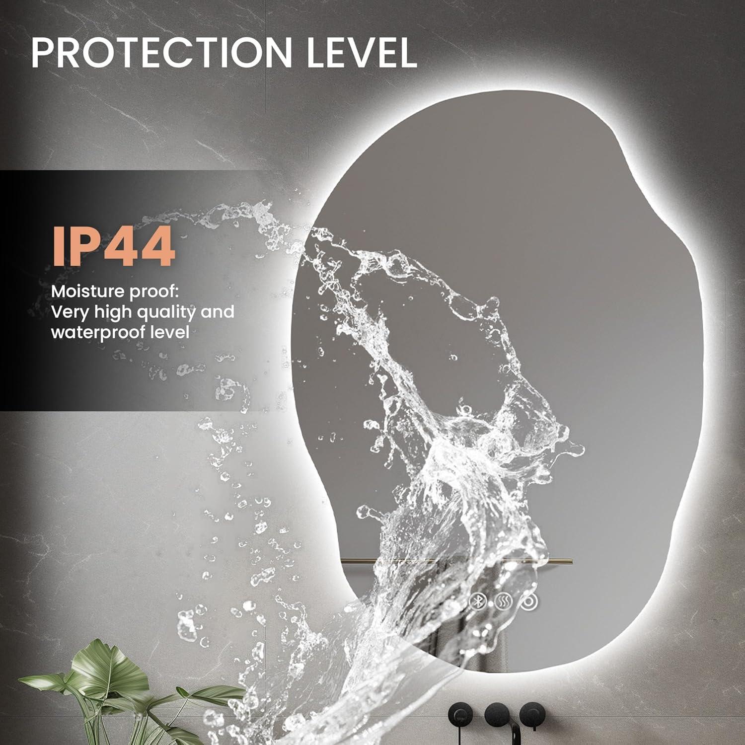 Espejo LED Habison 88.9x63.5 cm con Bluetooth y Anti-Niebla