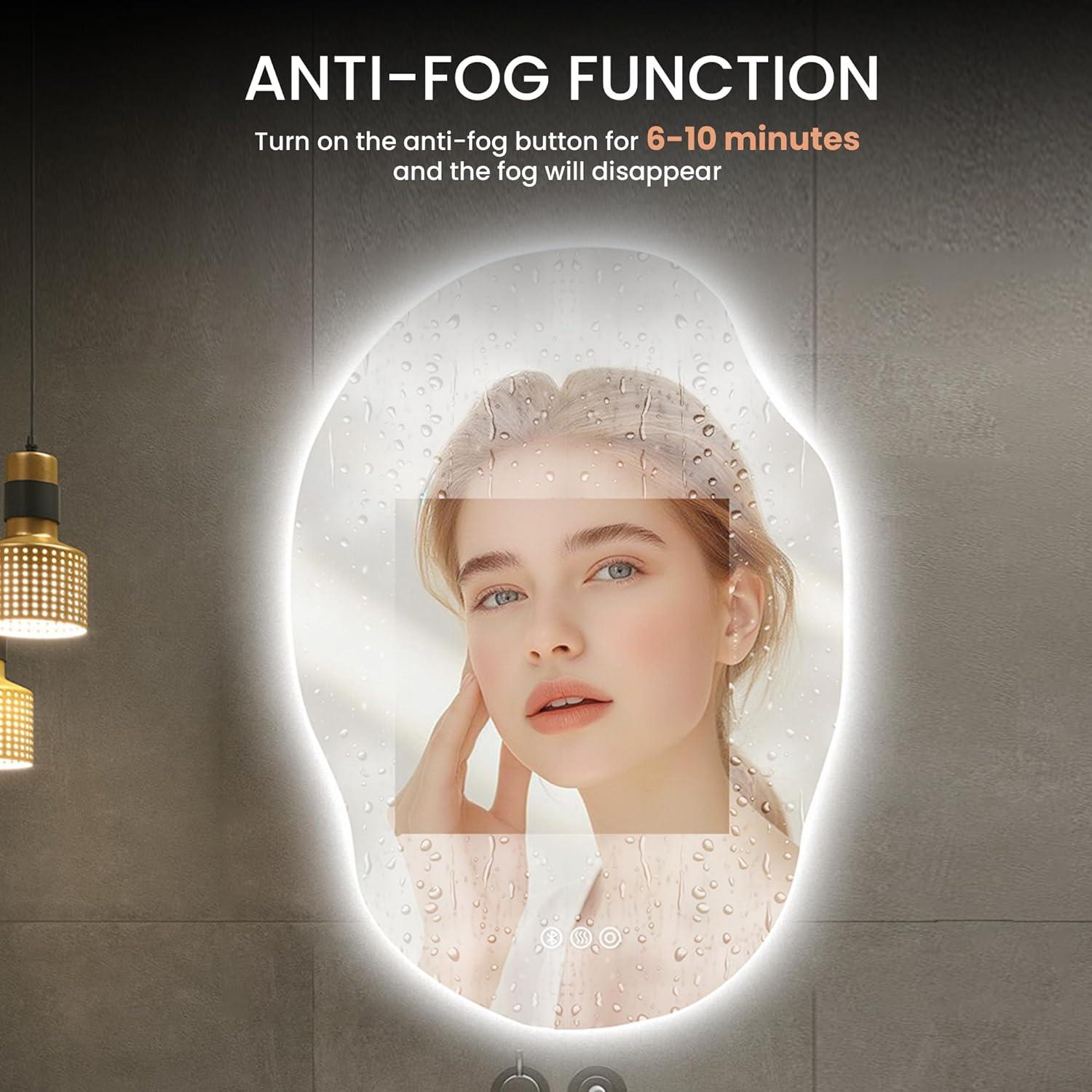 Espejo LED Habison 88.9x63.5 cm con Bluetooth y Anti-Niebla