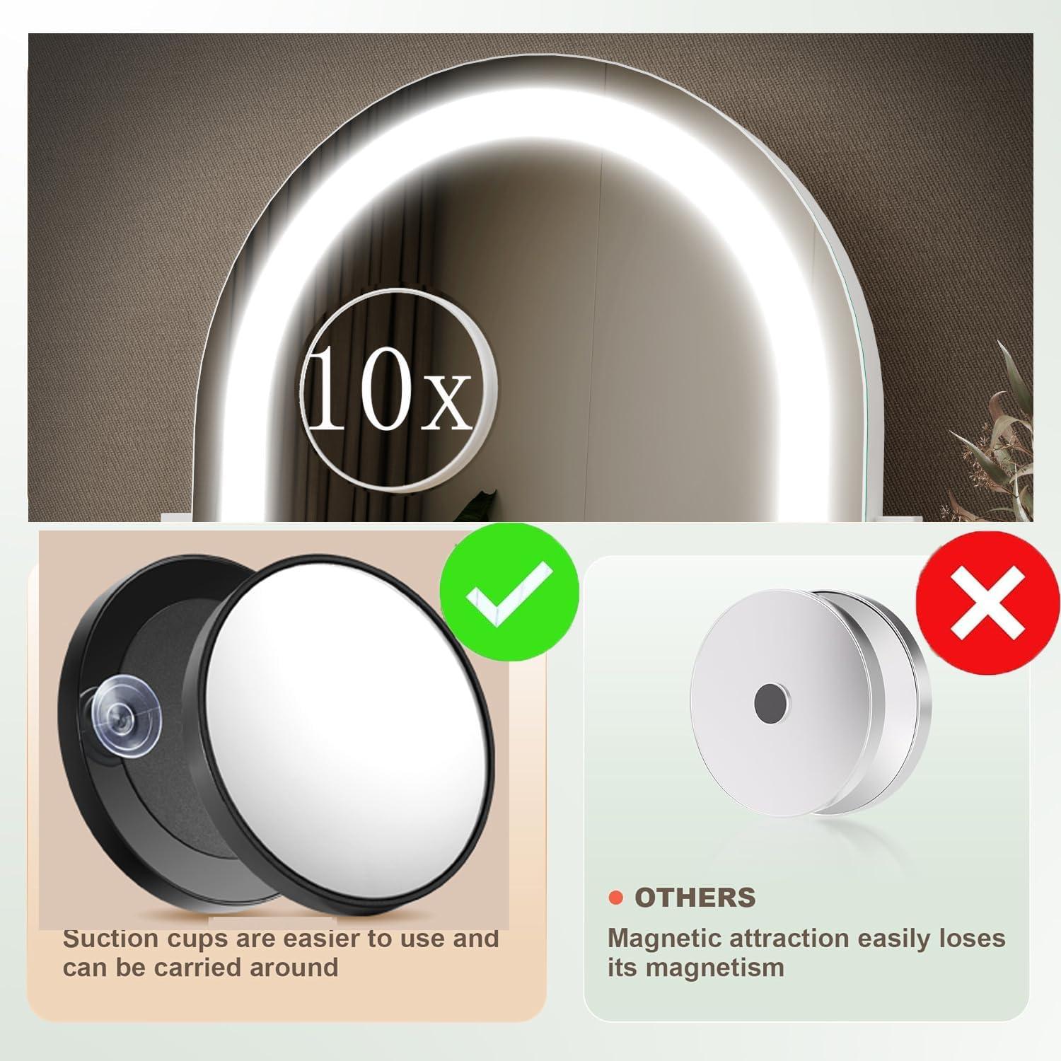 Espejo de Maquillaje Iluminado Gvnkvn 43.7x34.5cm 5X Aumento