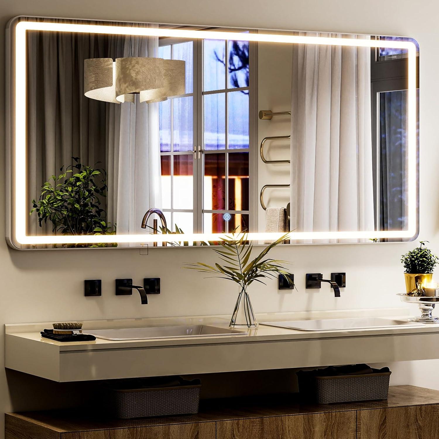 Espejo LED de Longitud Completa GLSLAND 165x66 cm con Luz