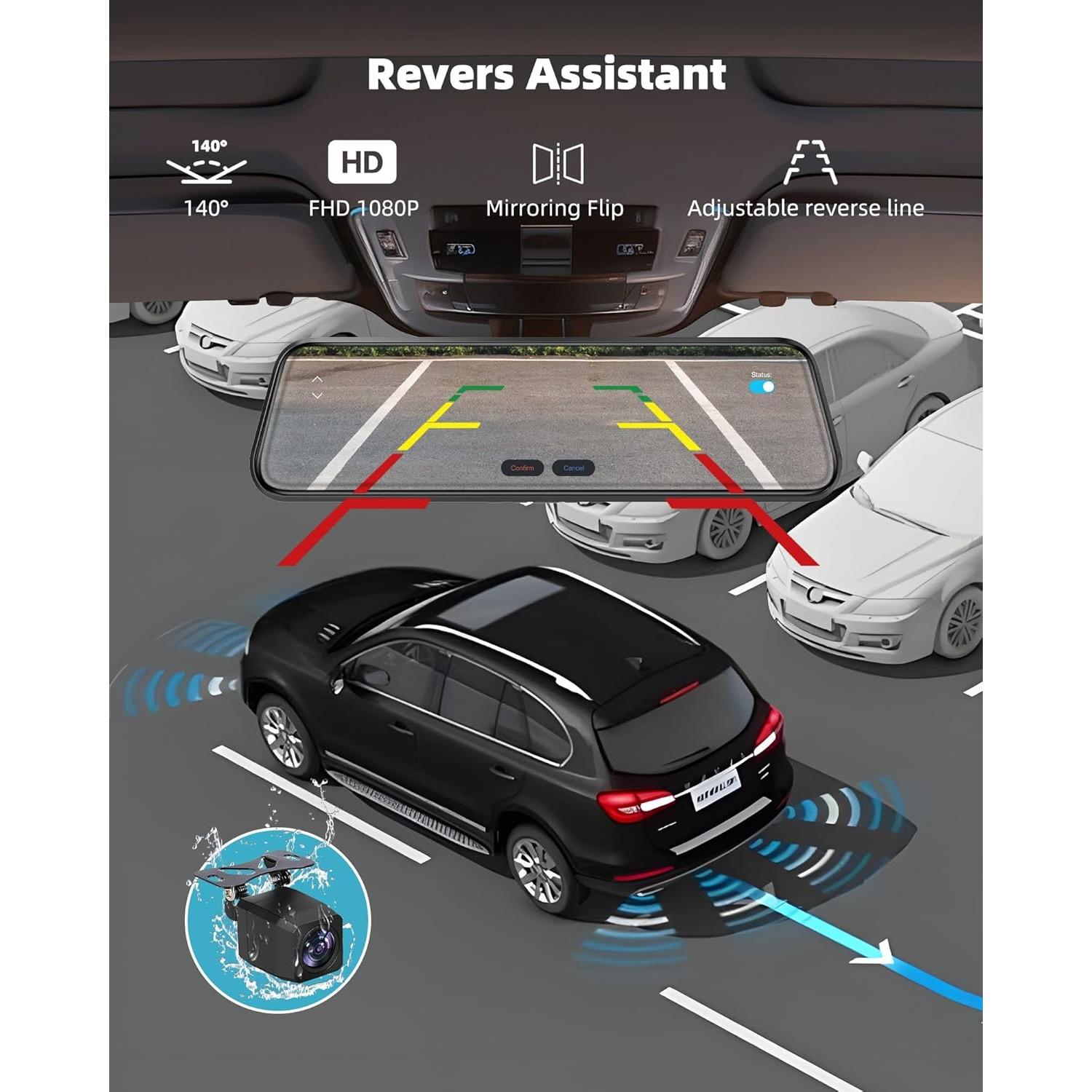 Espejo Inteligente Dash Cam KOUENOM P11 10" 2.5K Control Voz
