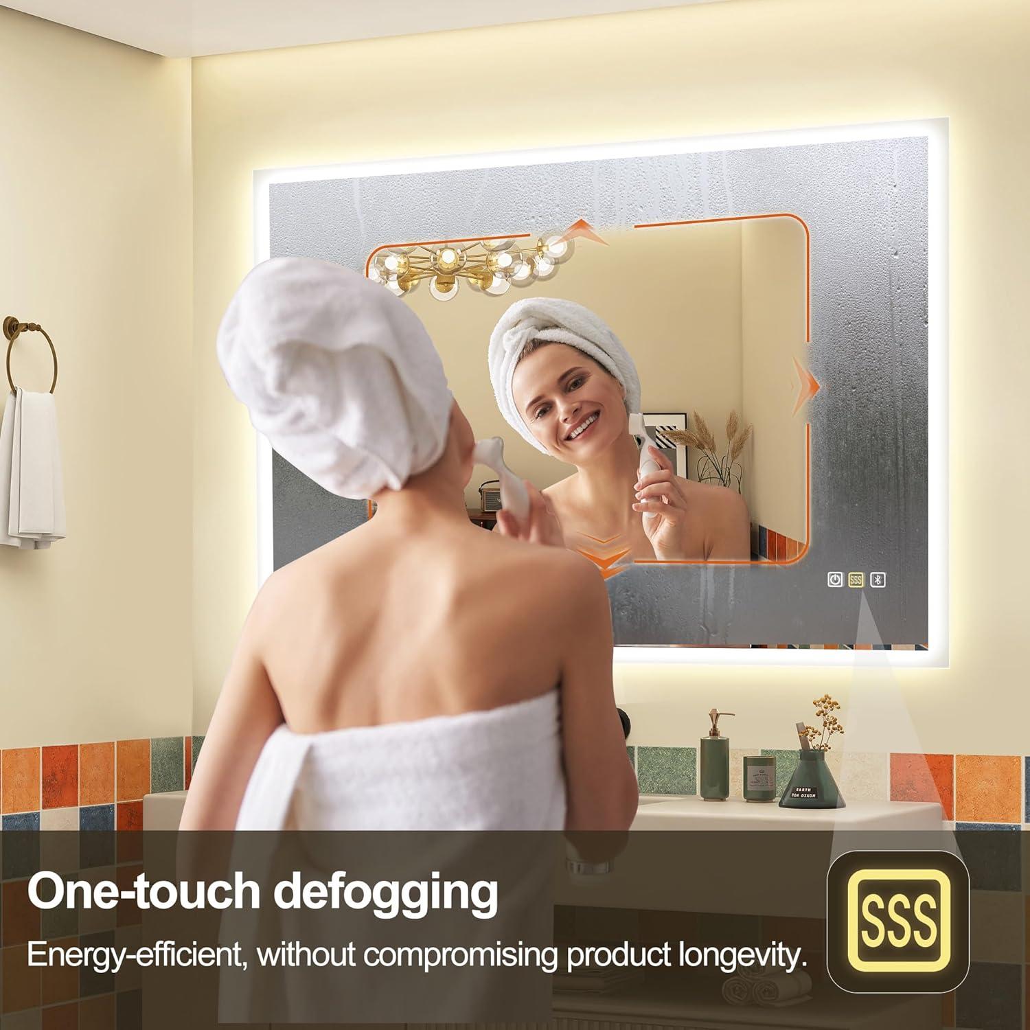 Espejo de Baño LED S'bagno 70.1x90.2cm con Bluetooth y Anti-Niebla