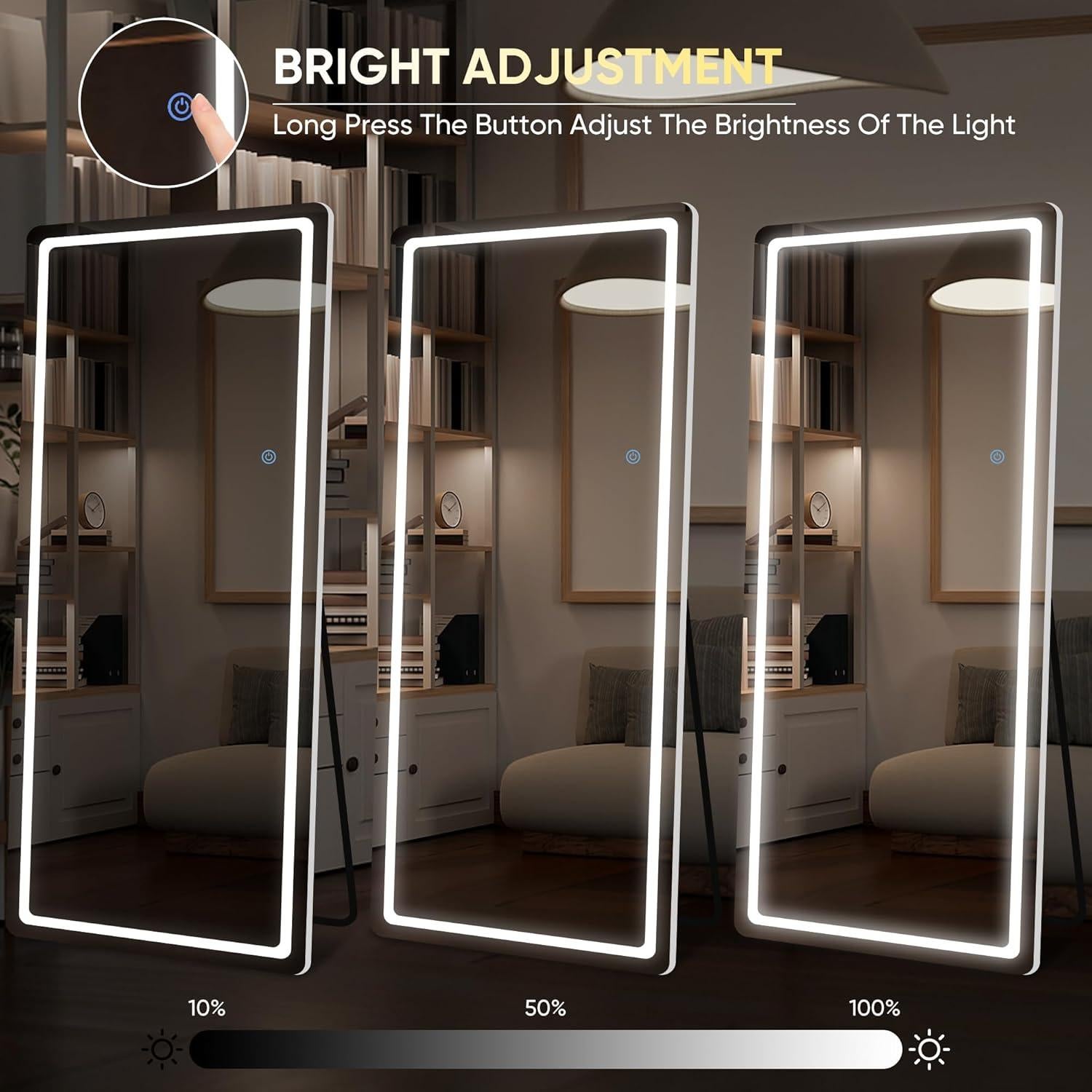 Espejo de Longitud Completa LED LadyNow 180 Perlas 180x71 cm