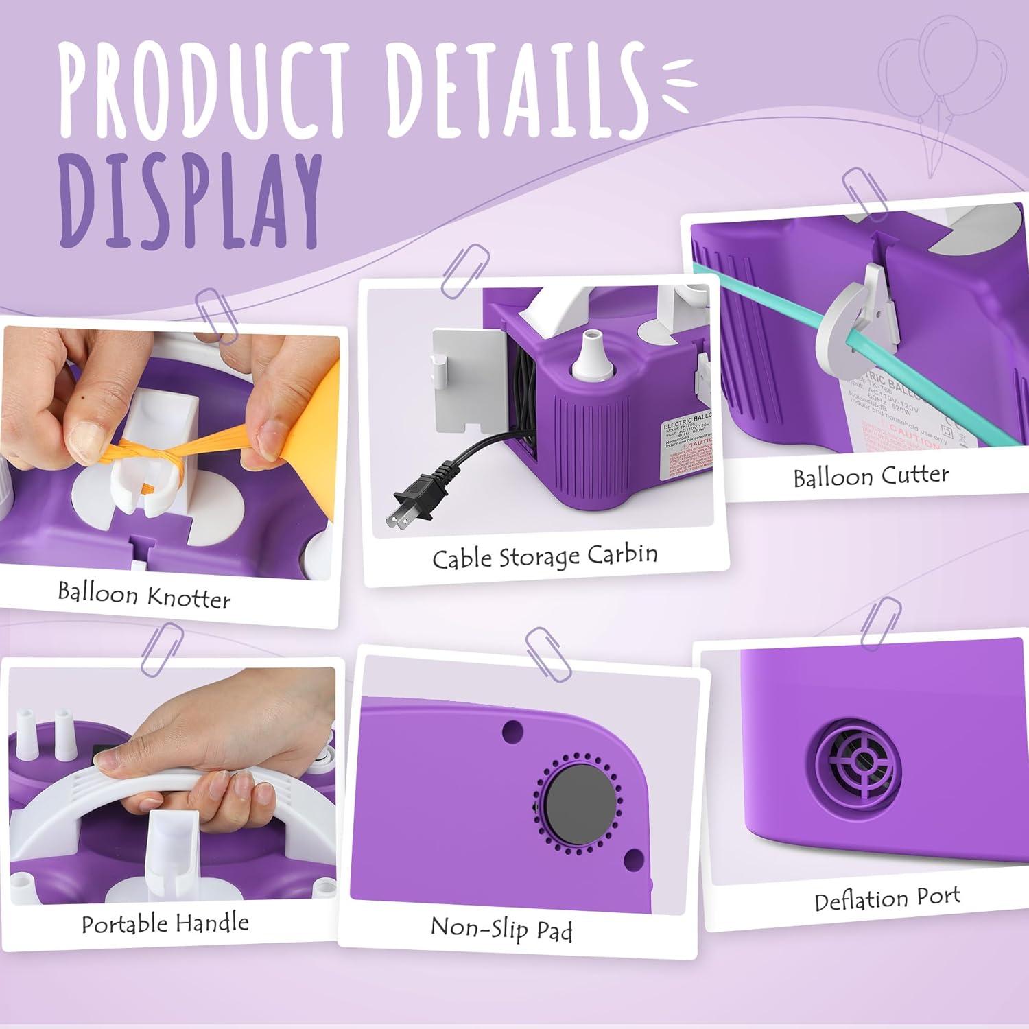 Bomba eléctrica Wotalk TK-766 4 en 1 para globos y más