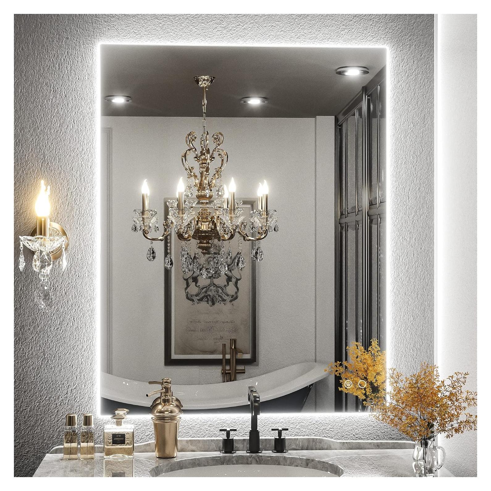 Espejo de Baño Iluminado LED Keonjinn 91x71 cm 3 Colores