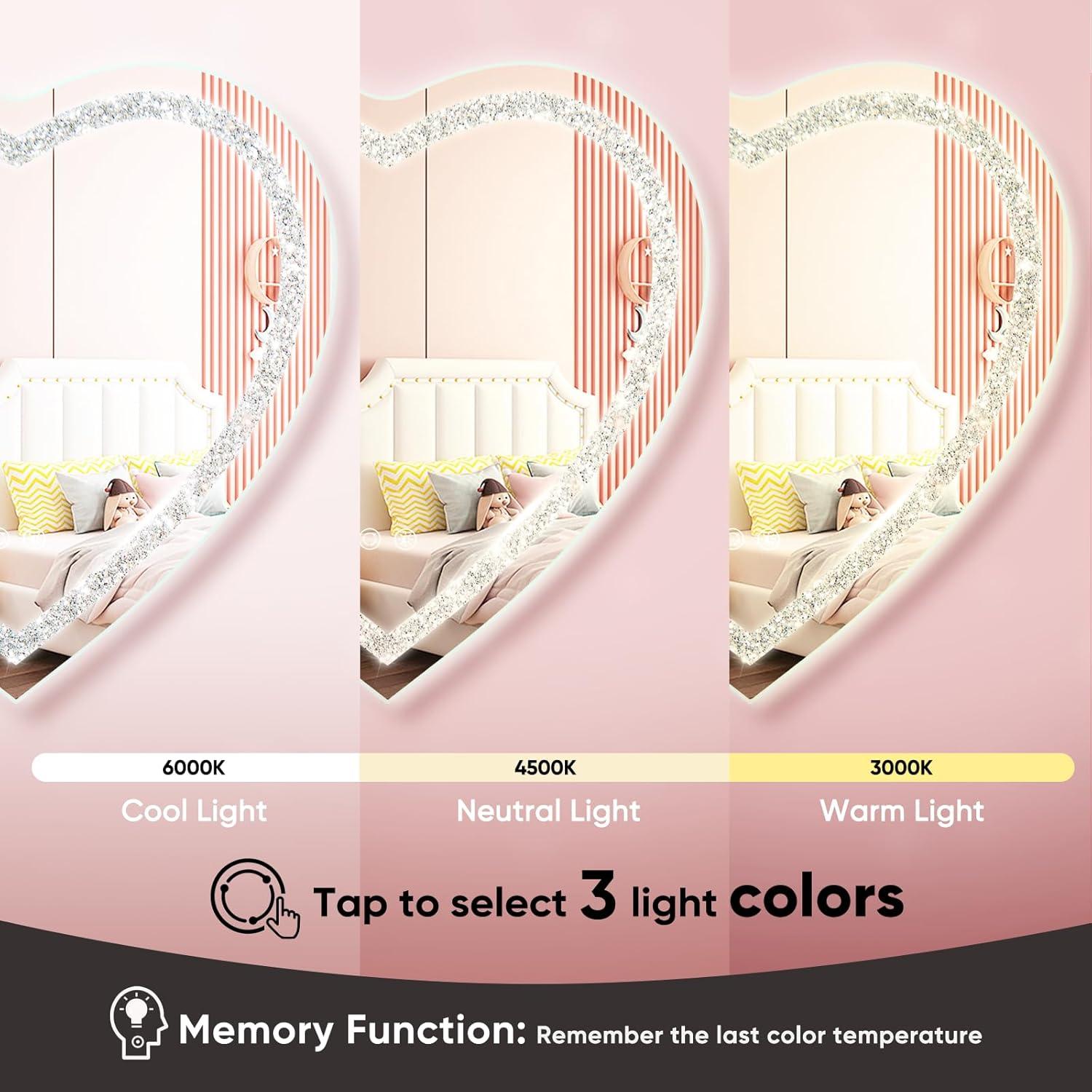 Espejo LED Corazón BesMirror 61x61cm con Función de Memoria