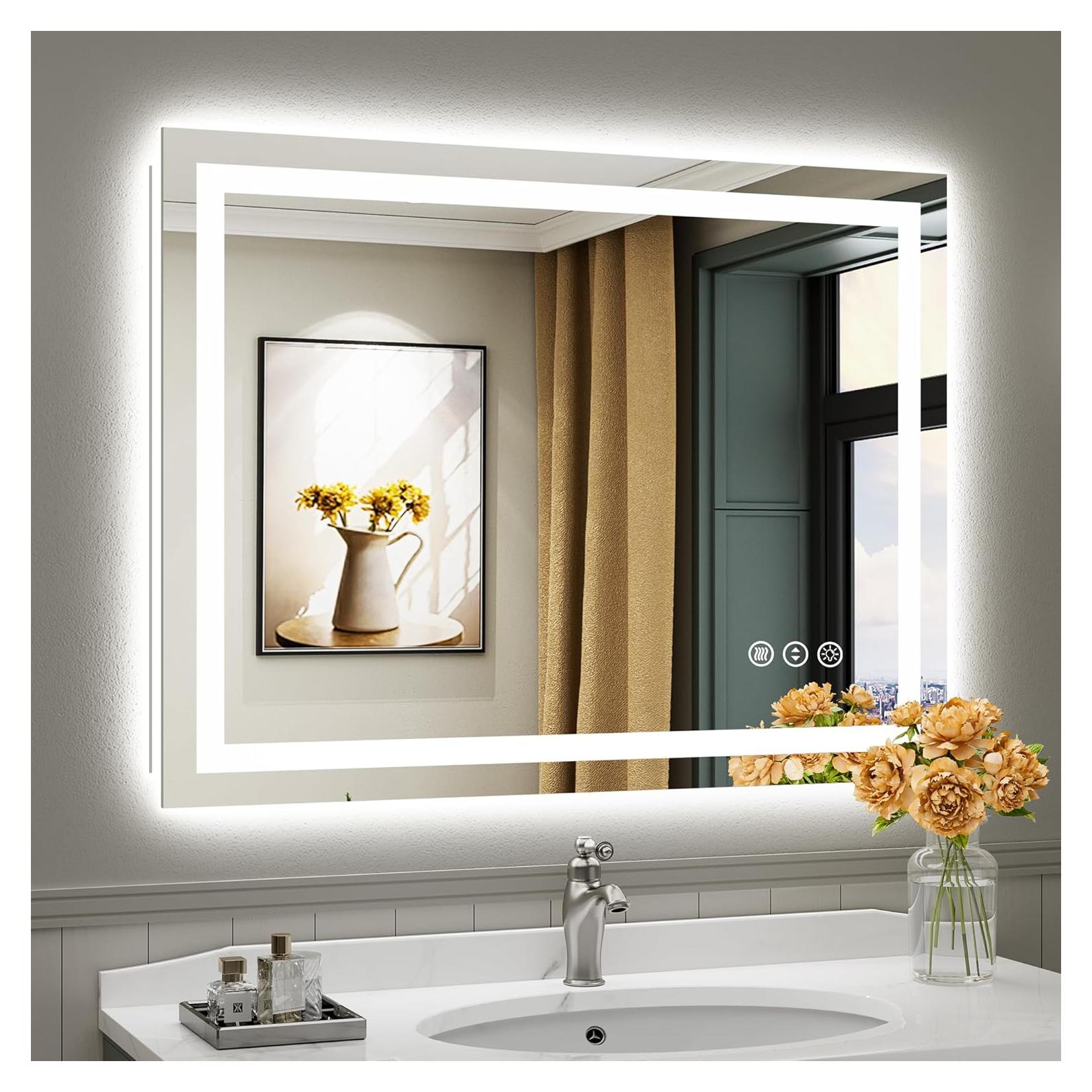 Espejo de Baño LED Briivue 101x76 cm Retroiluminado Táctil