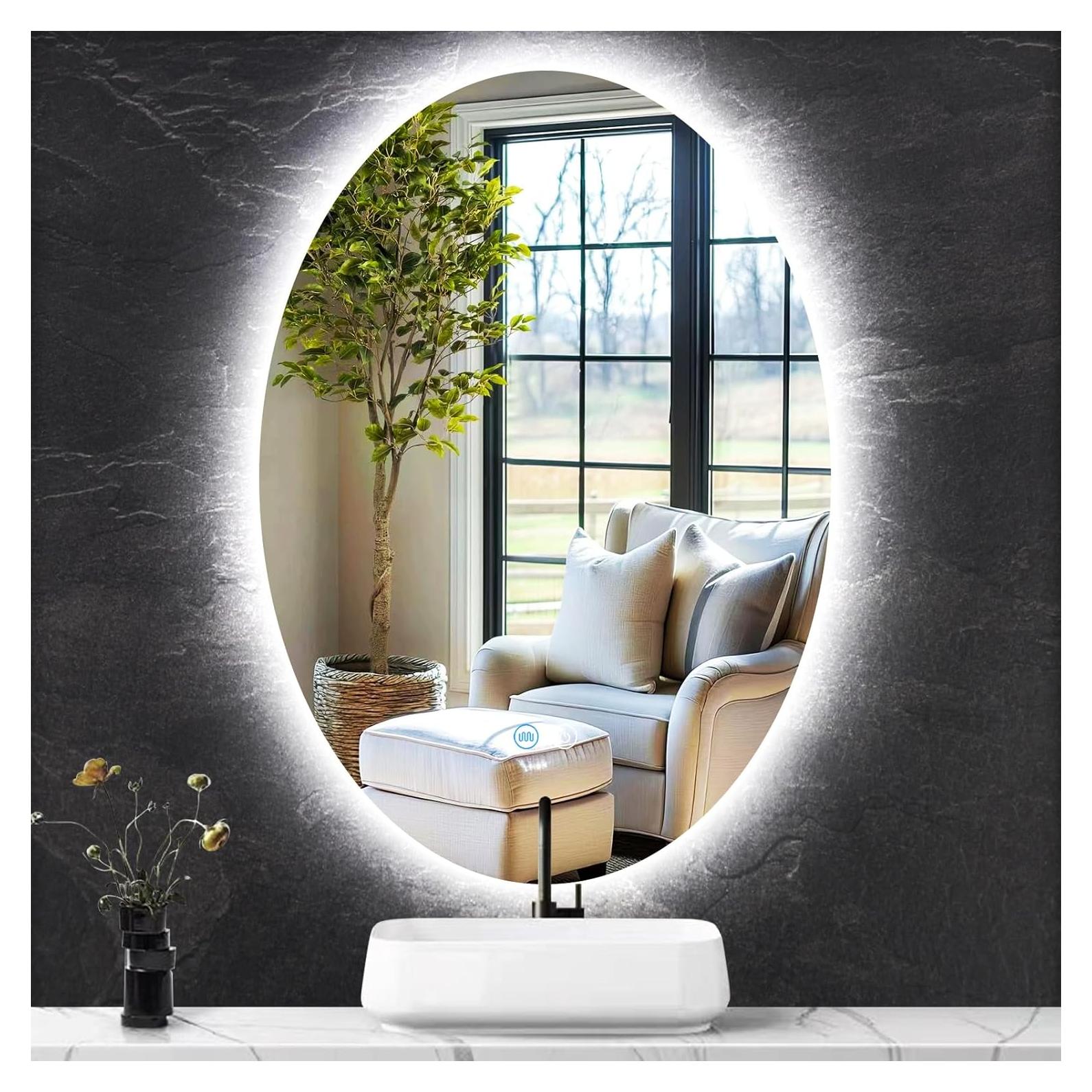 Espejo Ovalado Iluminado TiliKuly 61x40.6 cm LED Antivaho