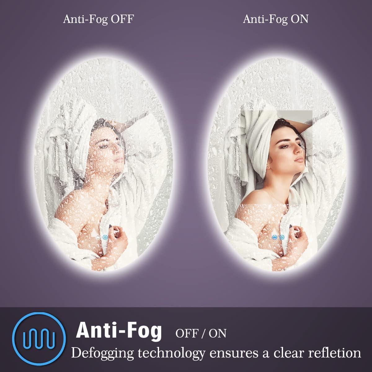 Espejo Ovalado Iluminado TiliKuly 61x40.6 cm LED Antivaho