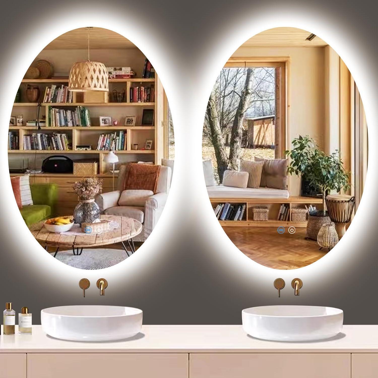 Espejo Ovalado Iluminado TiliKuly 61x40.6 cm LED Antivaho