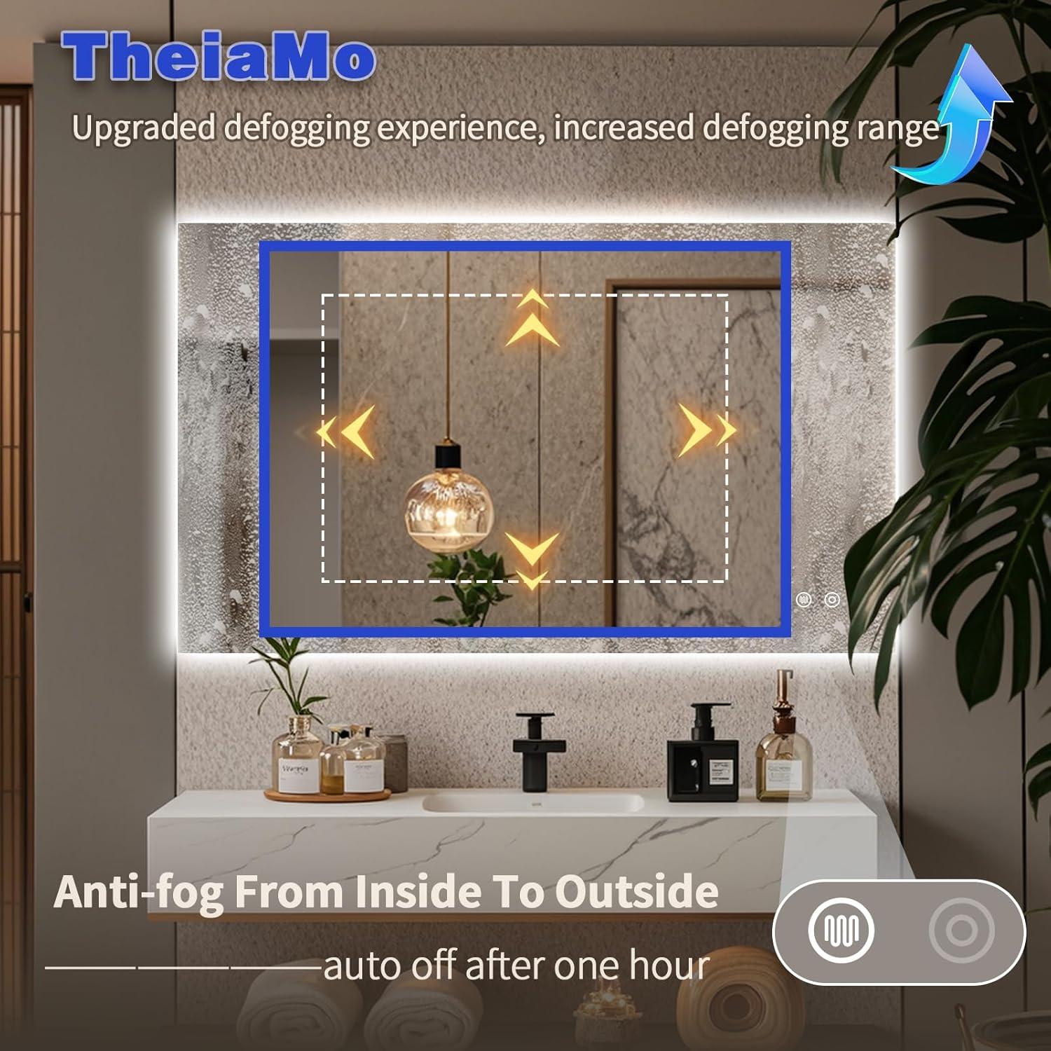 Espejo de Baño LED TheiaMo 50.8x71.1 cm Anti-vaho