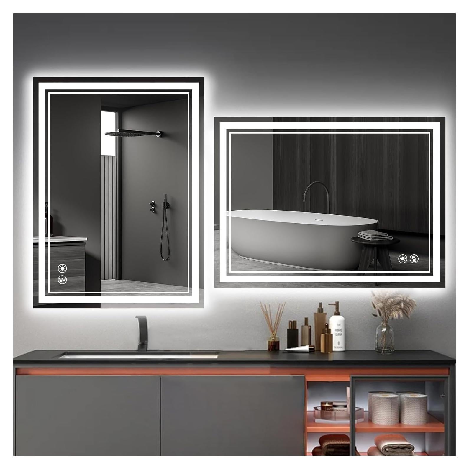 Espejo LED WUENLux 71x50 cm Antivaho Regulable Táctil