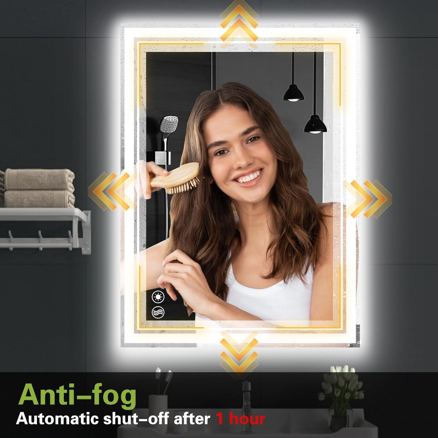 Espejo LED WUENLux 71x50 cm Antivaho Regulable Táctil