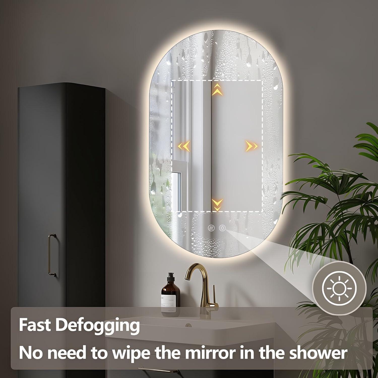 Espejo LED Ovalado TheiaMo 91x61cm Antivaho Regulable