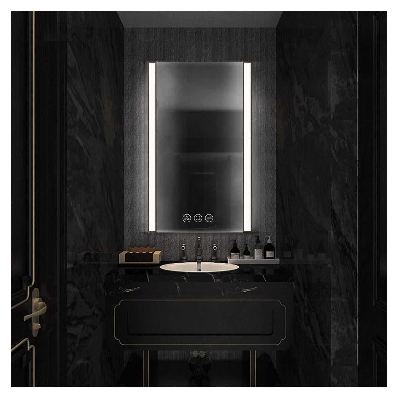 Espejo LED para baño Blossom 81x50 cm dorado cepillado