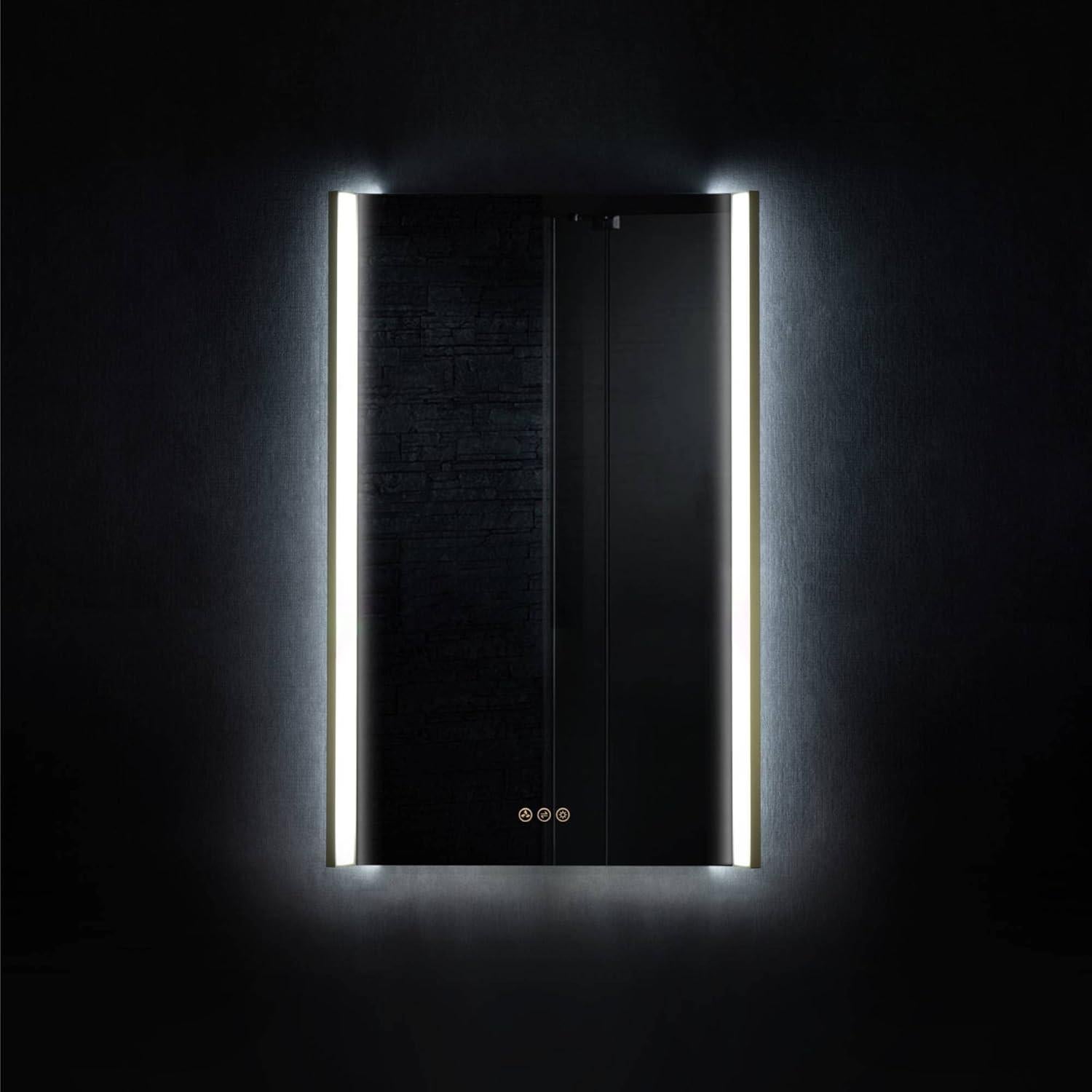 Espejo LED para baño Blossom 81x50 cm dorado cepillado