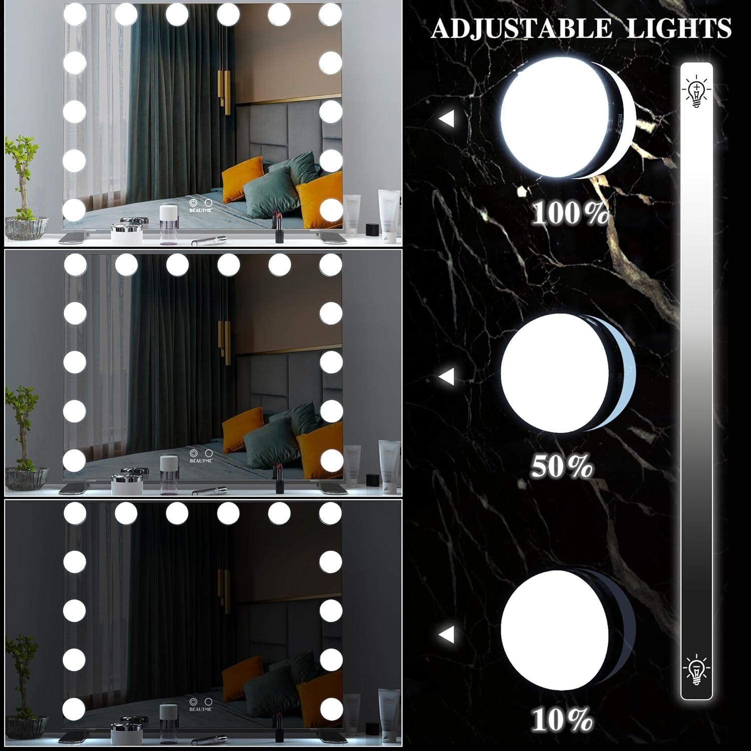 Espejo de Maquillaje Iluminado BEAUTME 60x50.7cm LED Táctil