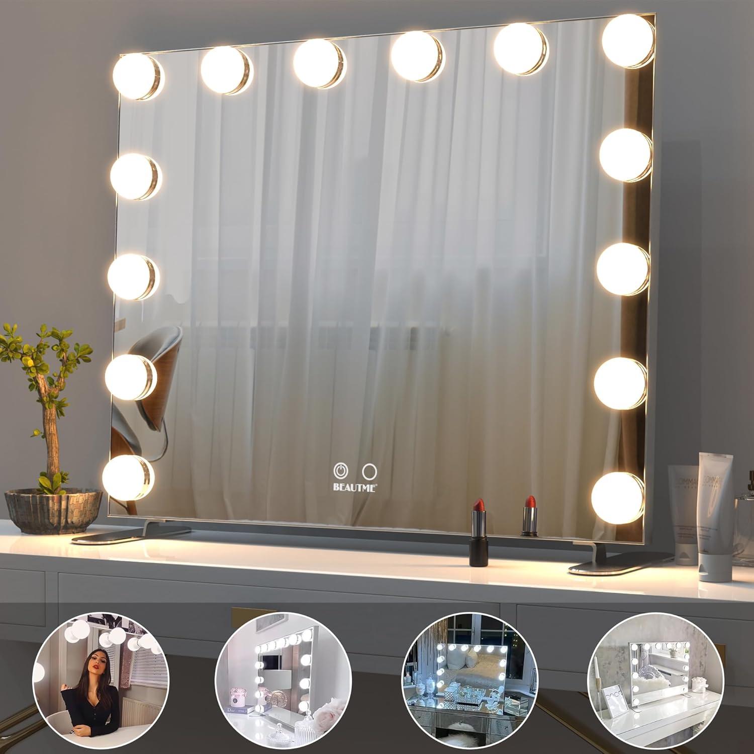 Espejo de Maquillaje Iluminado BEAUTME 60x50.7cm LED Táctil