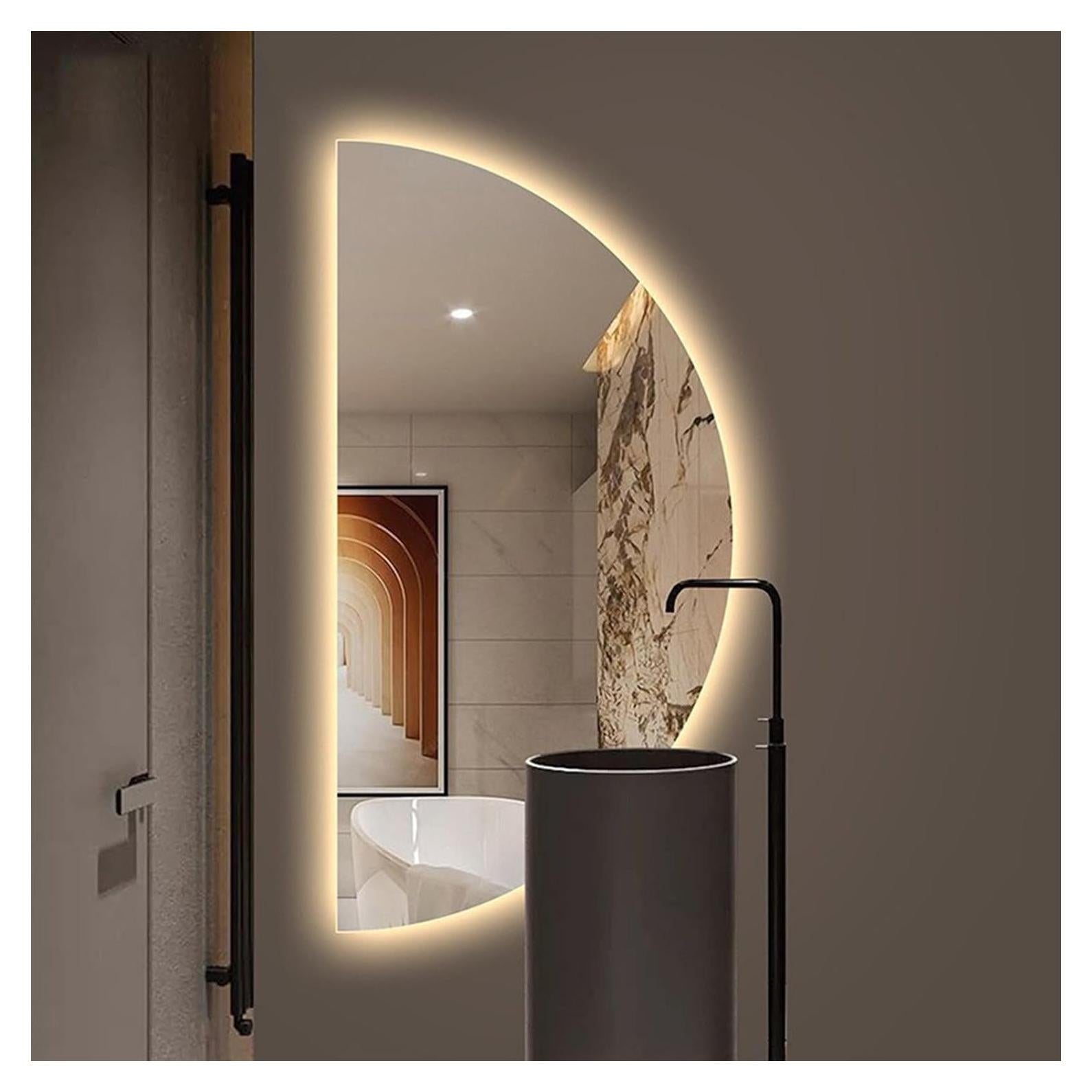 Espejo LED de Media Luna WWWHZGYS 119.38x60.96cm Antivaho