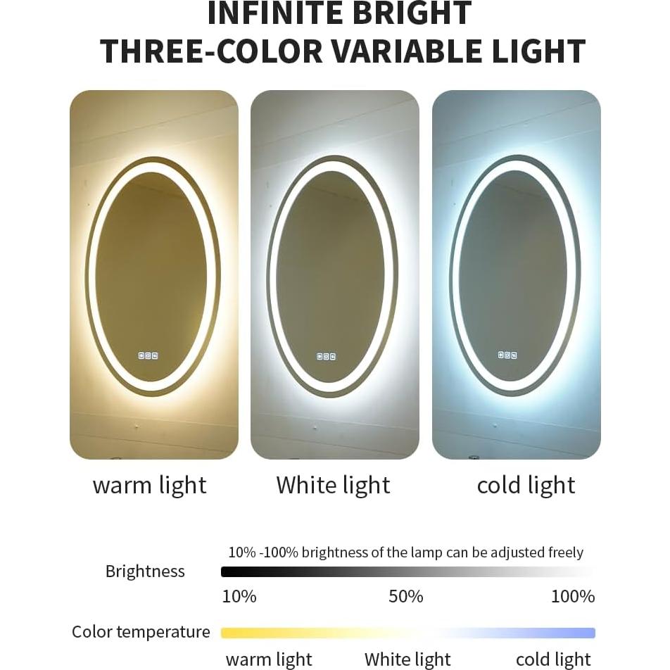 Espejo LED Inteligente Luminorcrest 71 x 51 cm Anti-Niebla